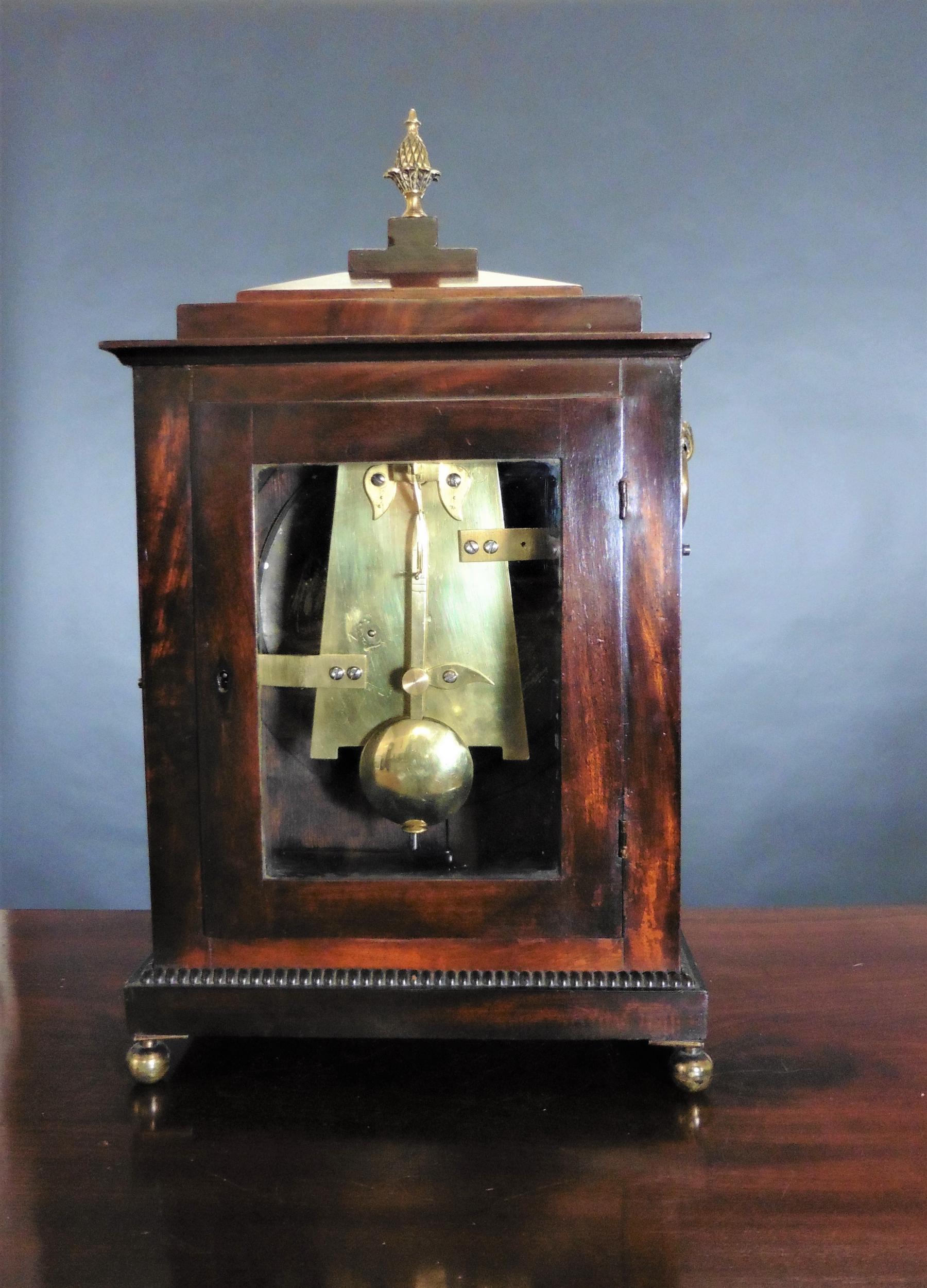 Regency Mahogany Bracket Clock by John Garth, Harrogate In Good Condition For Sale In Norwich, GB
