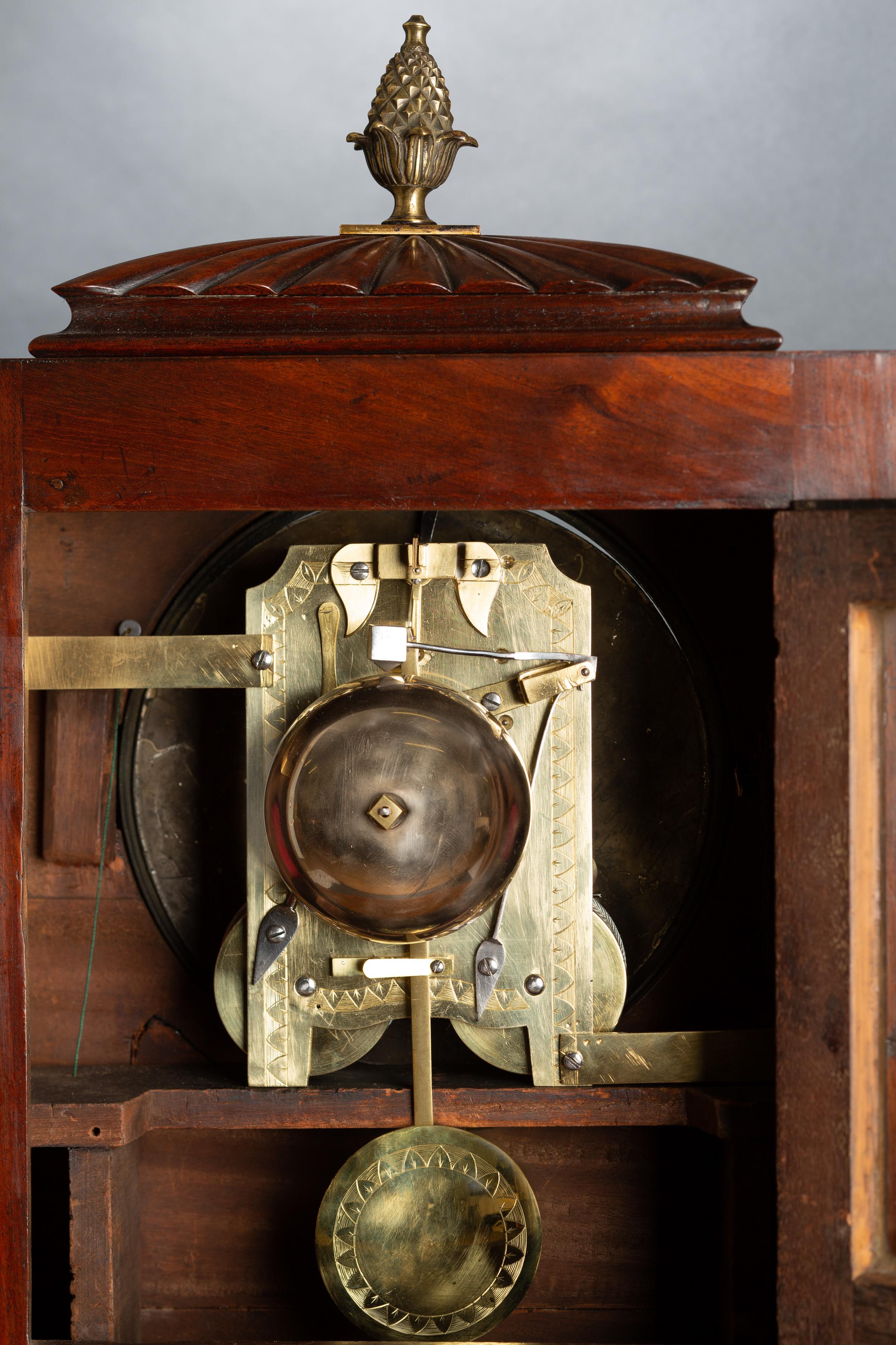 English Regency Mahogany Bracket Clock by Richard Webster, Cornhill For Sale