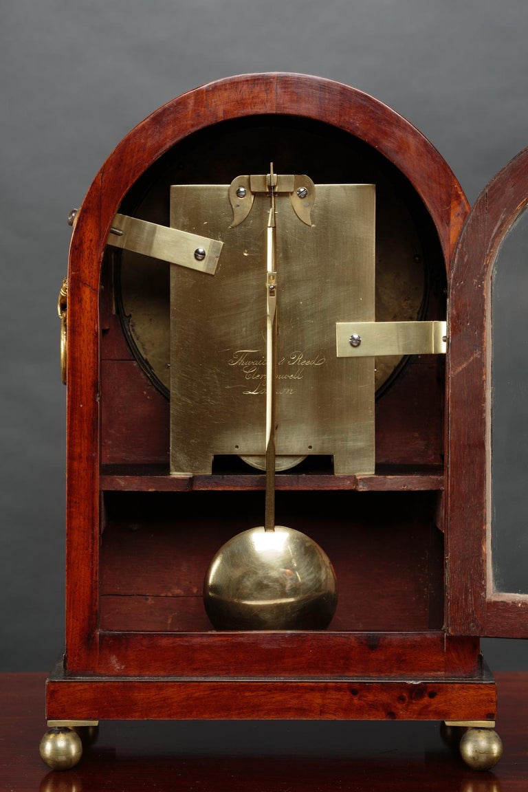 Regency Mahogany Bracket Clock by Thwaites and Reed For Sale at 1stDibs