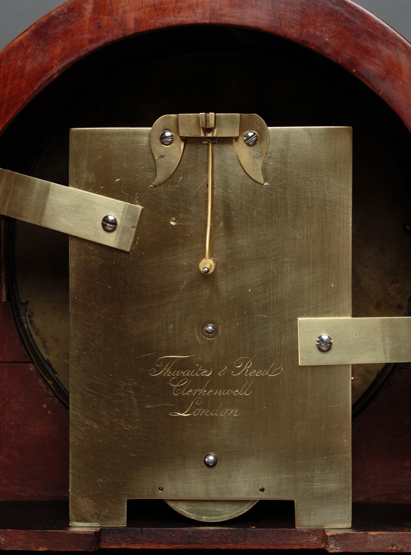 Regency Mahogany Bracket Clock by Thwaites and Reed For Sale at 1stDibs