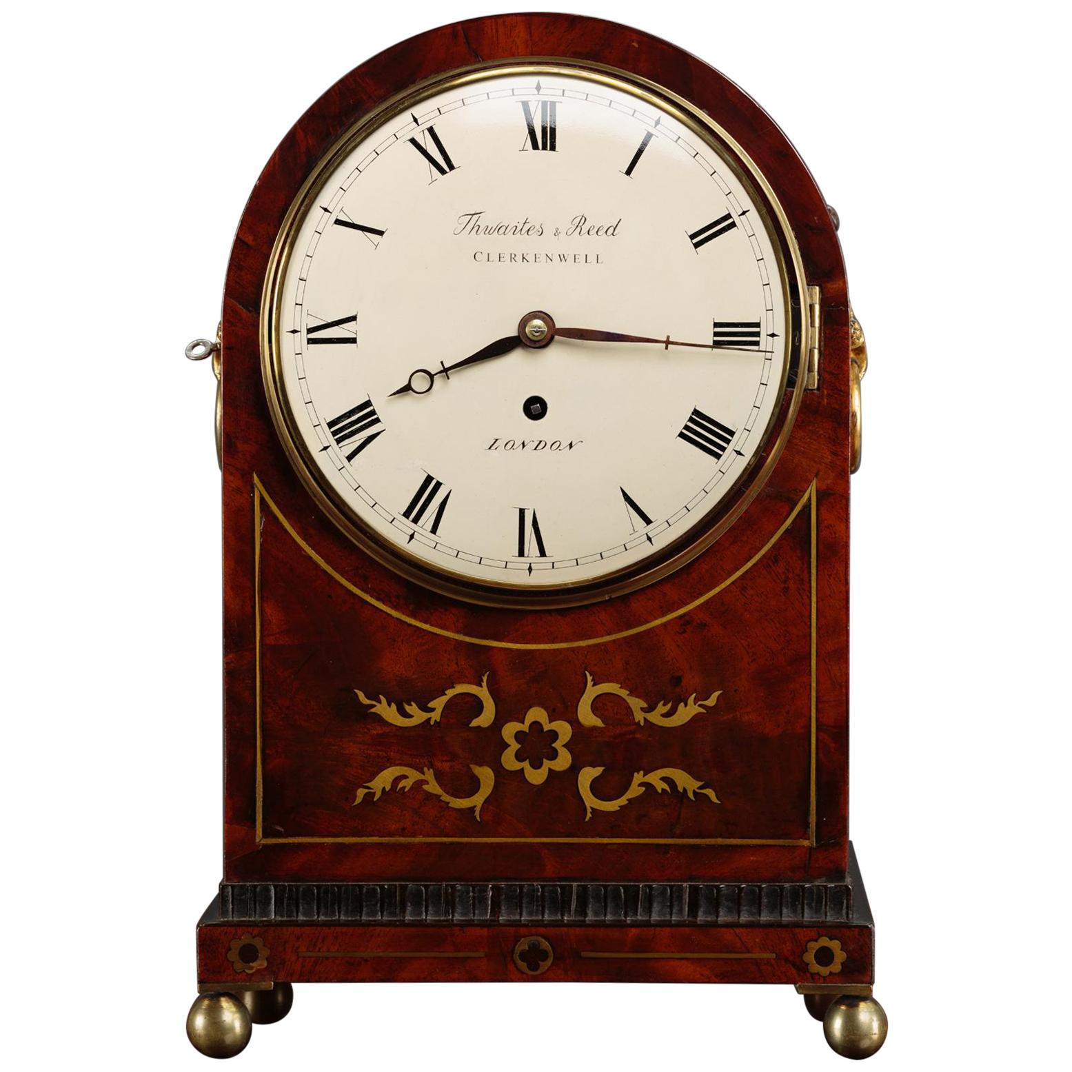 Regency Mahogany Bracket Clock by Thwaites and Reed For Sale at 1stDibs