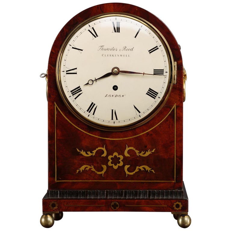 Regency Mahogany Bracket Clock by Thwaites and Reed For Sale at 1stDibs