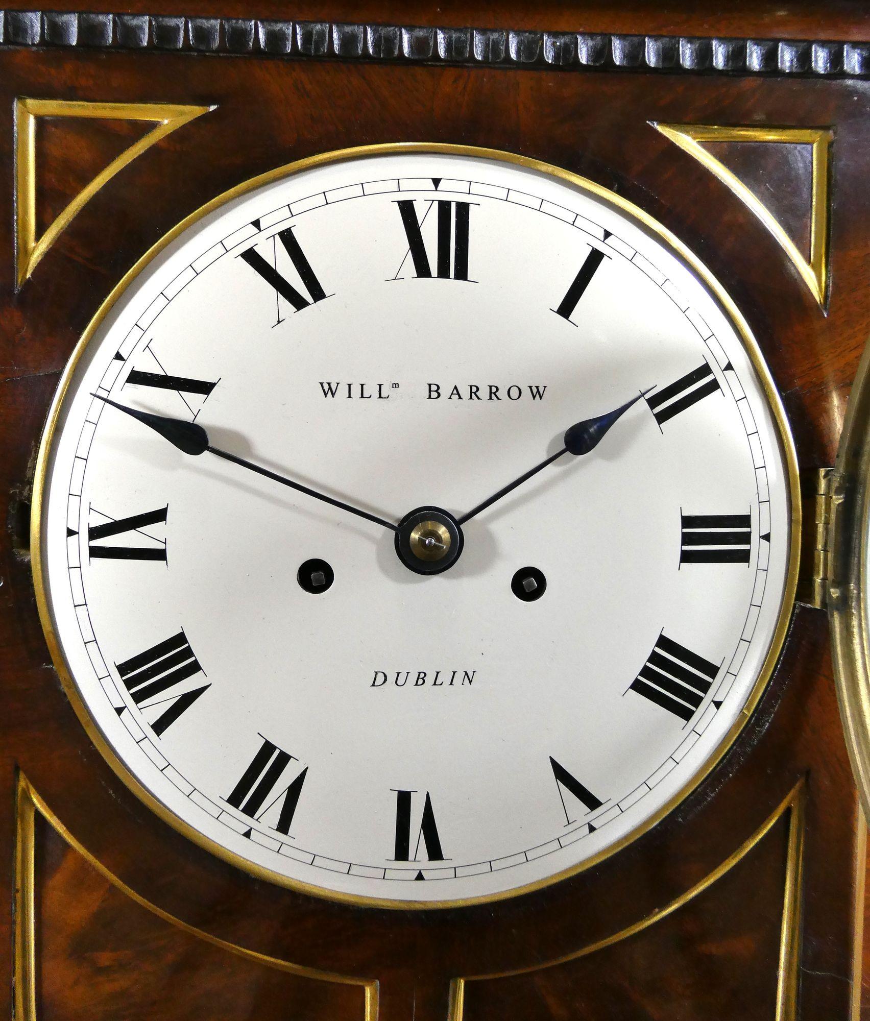 Regency Mahogany Bracket Clock, William Barrow, Dublin For Sale 2