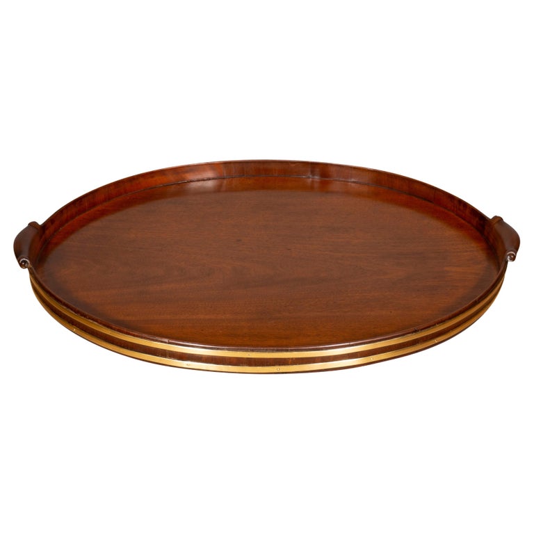 Regency Mahogany Brass Bound Tray For Sale at 1stDibs