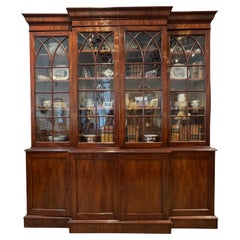 Regency Mahogany Breakfront Bookcase