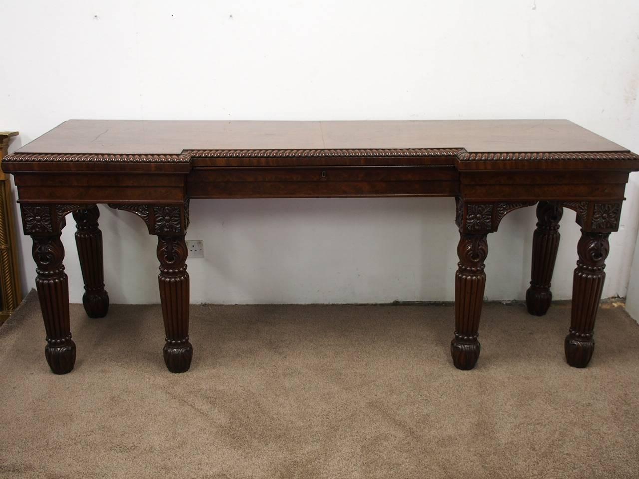 Regency Mahogany Breakfront Hall Table or Serving Table, circa 1820 For Sale 1
