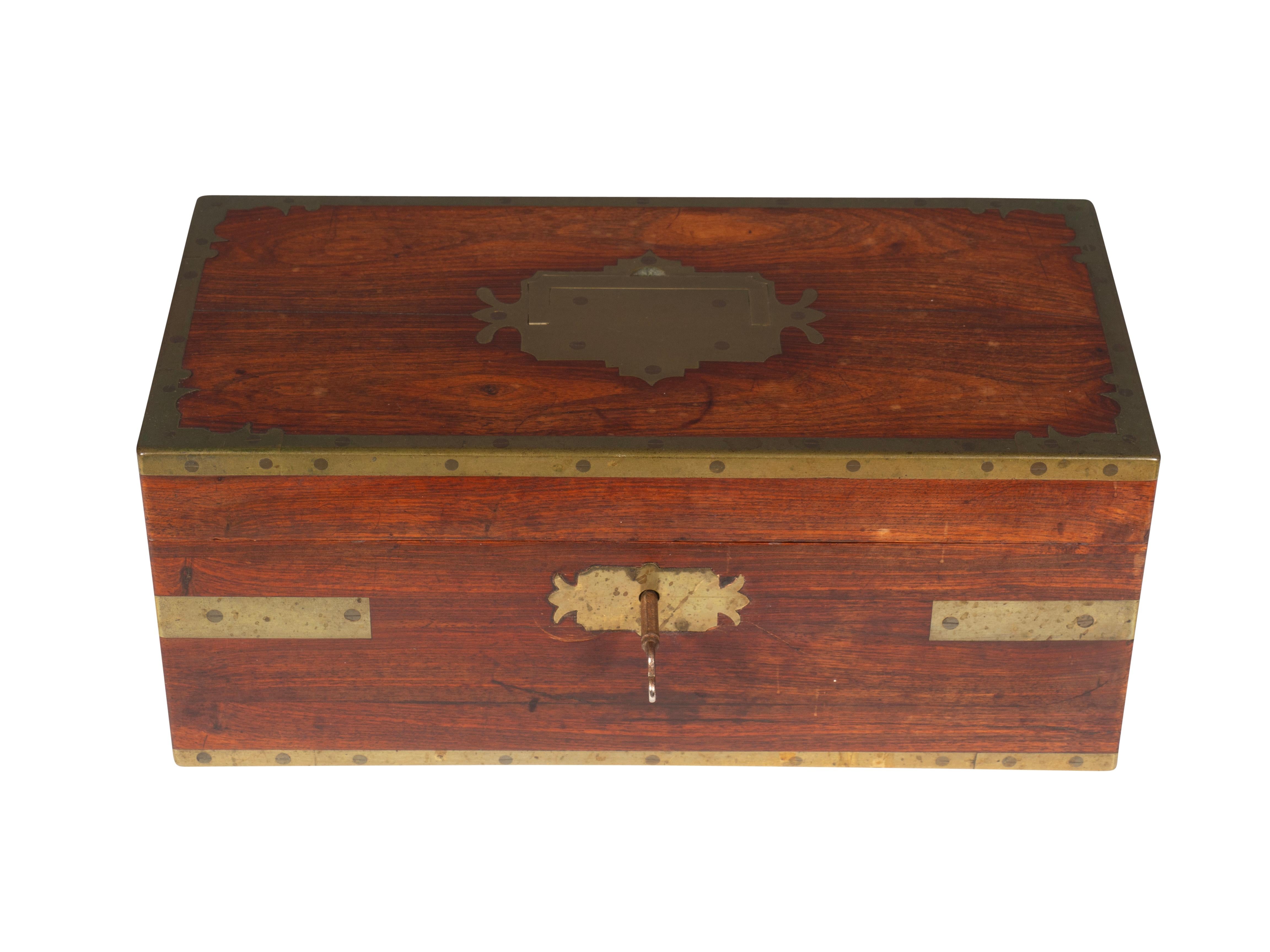 English Regency Mahogany Campaign Brass Mounted Box By Bayley & Blew, London