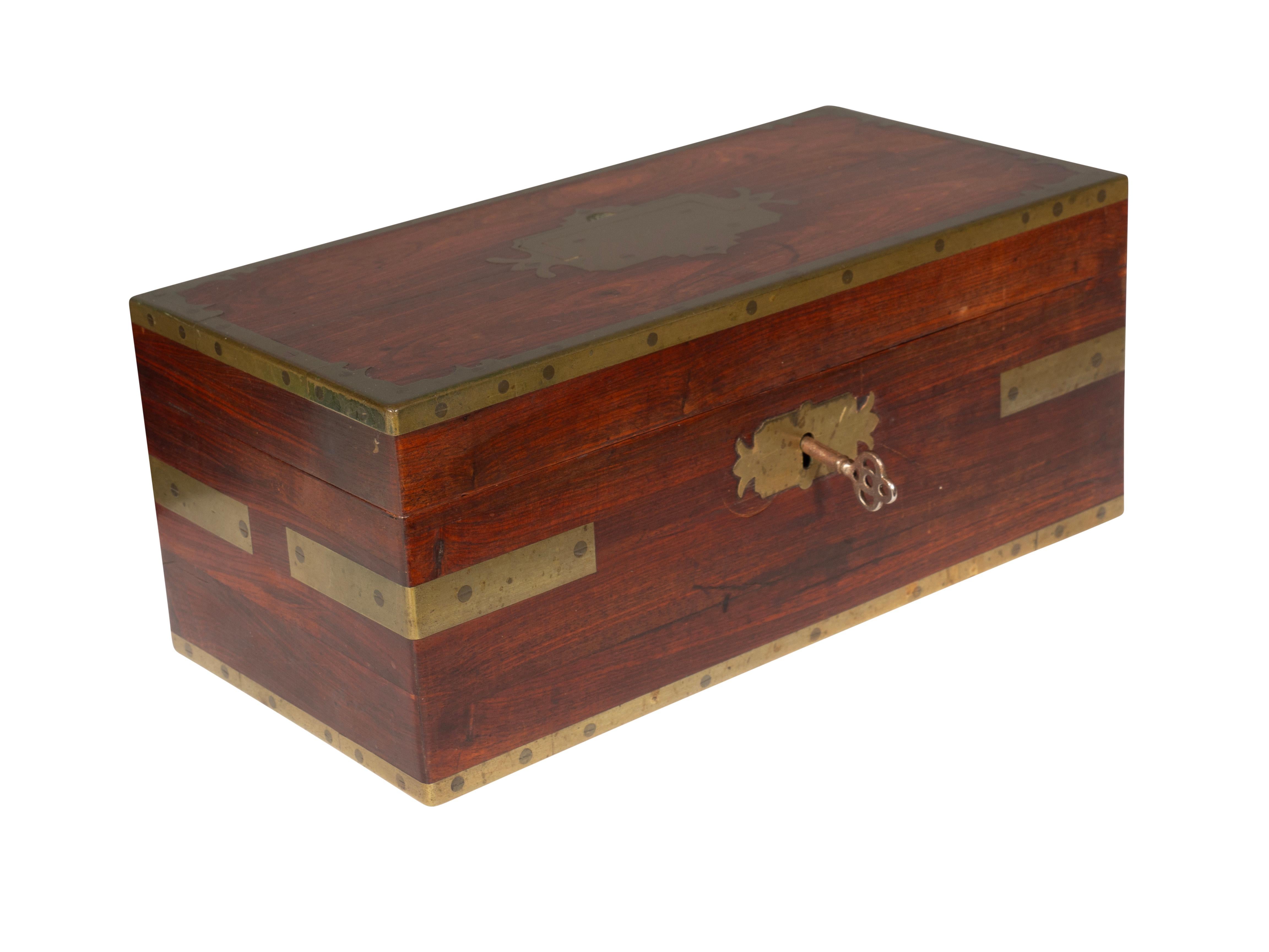 Regency Mahogany Campaign Brass Mounted Box By Bayley & Blew, London In Good Condition In Essex, MA