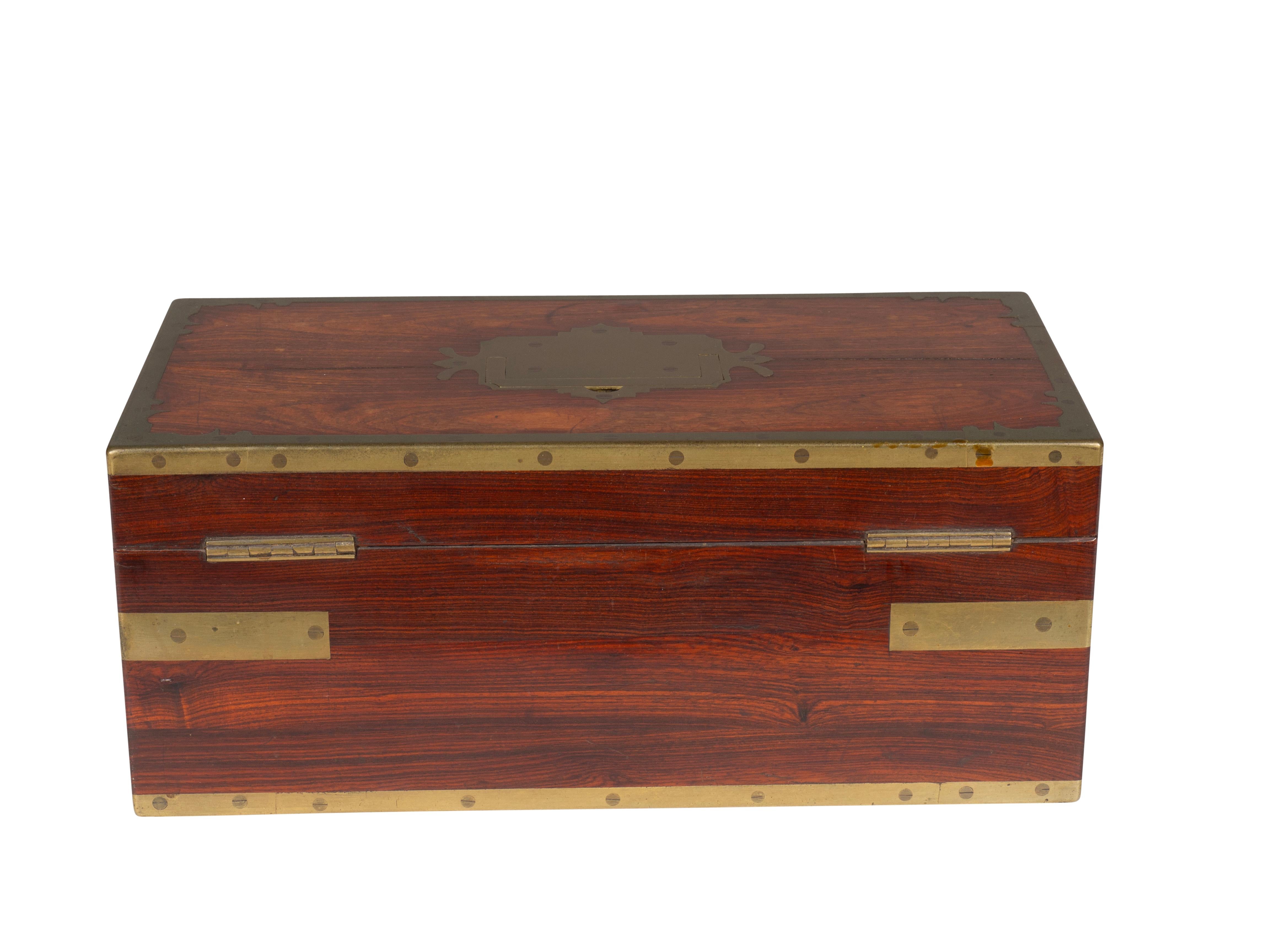 Regency Mahogany Campaign Brass Mounted Box By Bayley & Blew, London 1