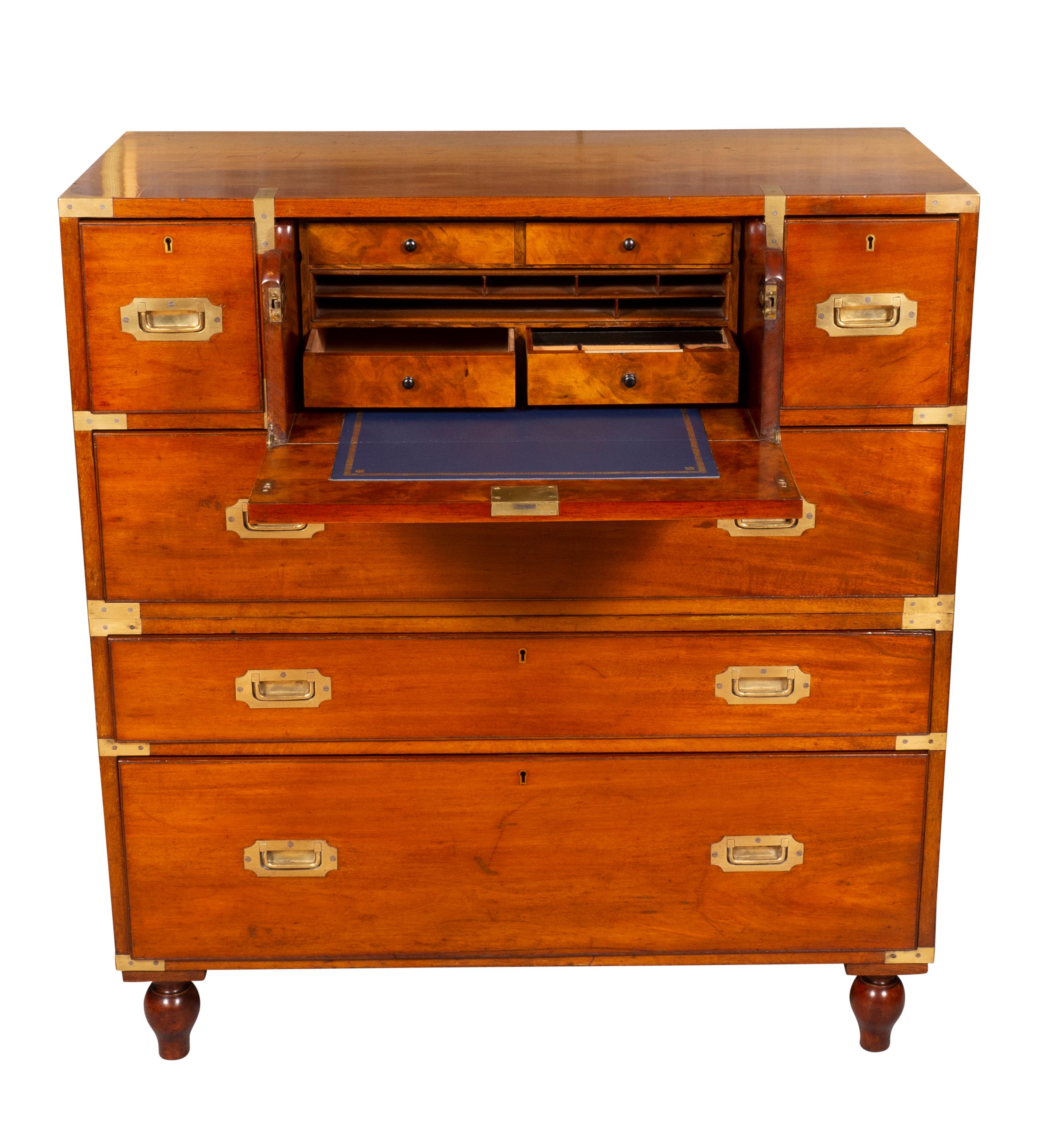 Regency Mahogany Campaign Chest by Hill & Willard For Sale 7