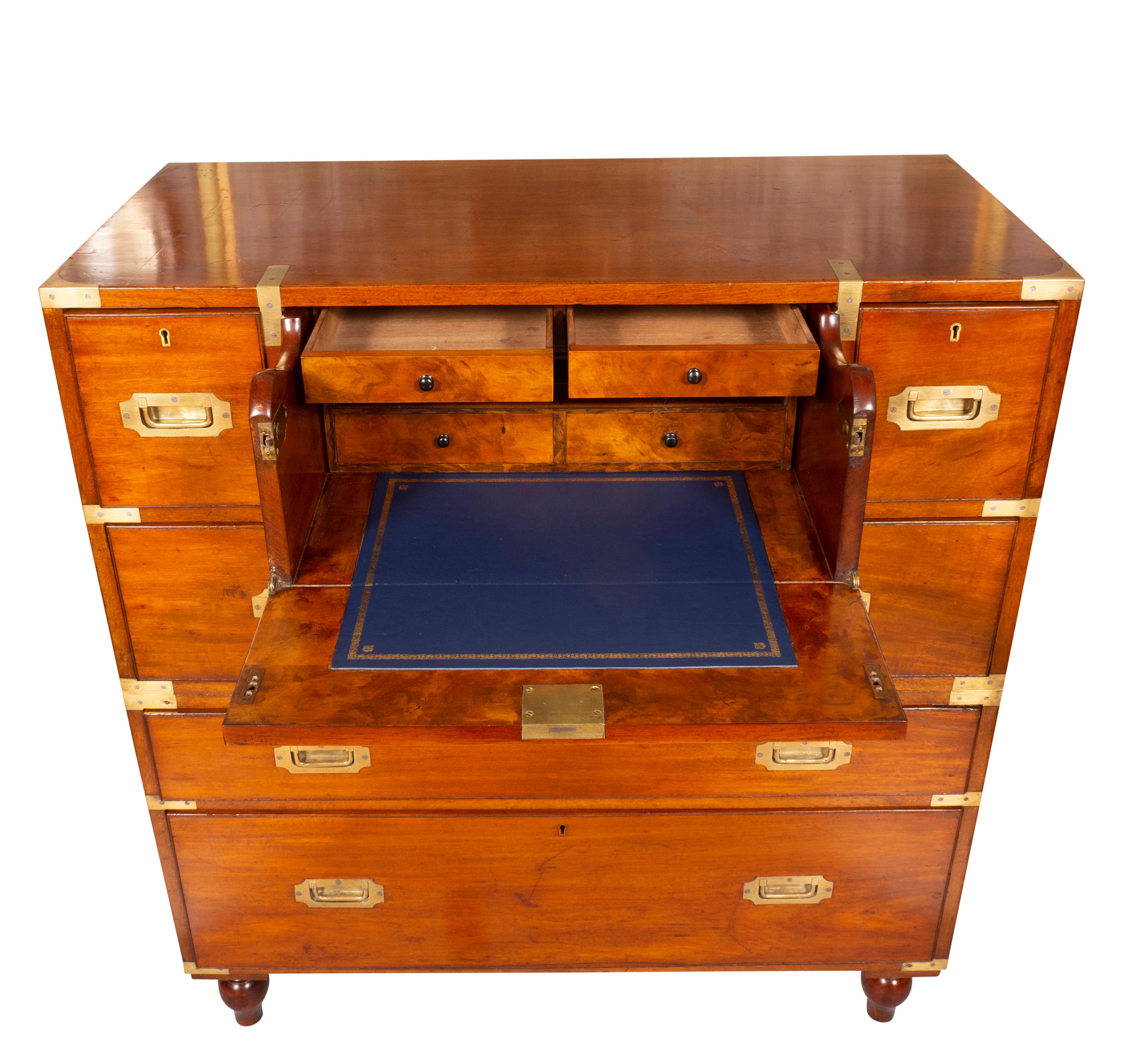 Regency Mahogany Campaign Chest by Hill & Willard For Sale 9