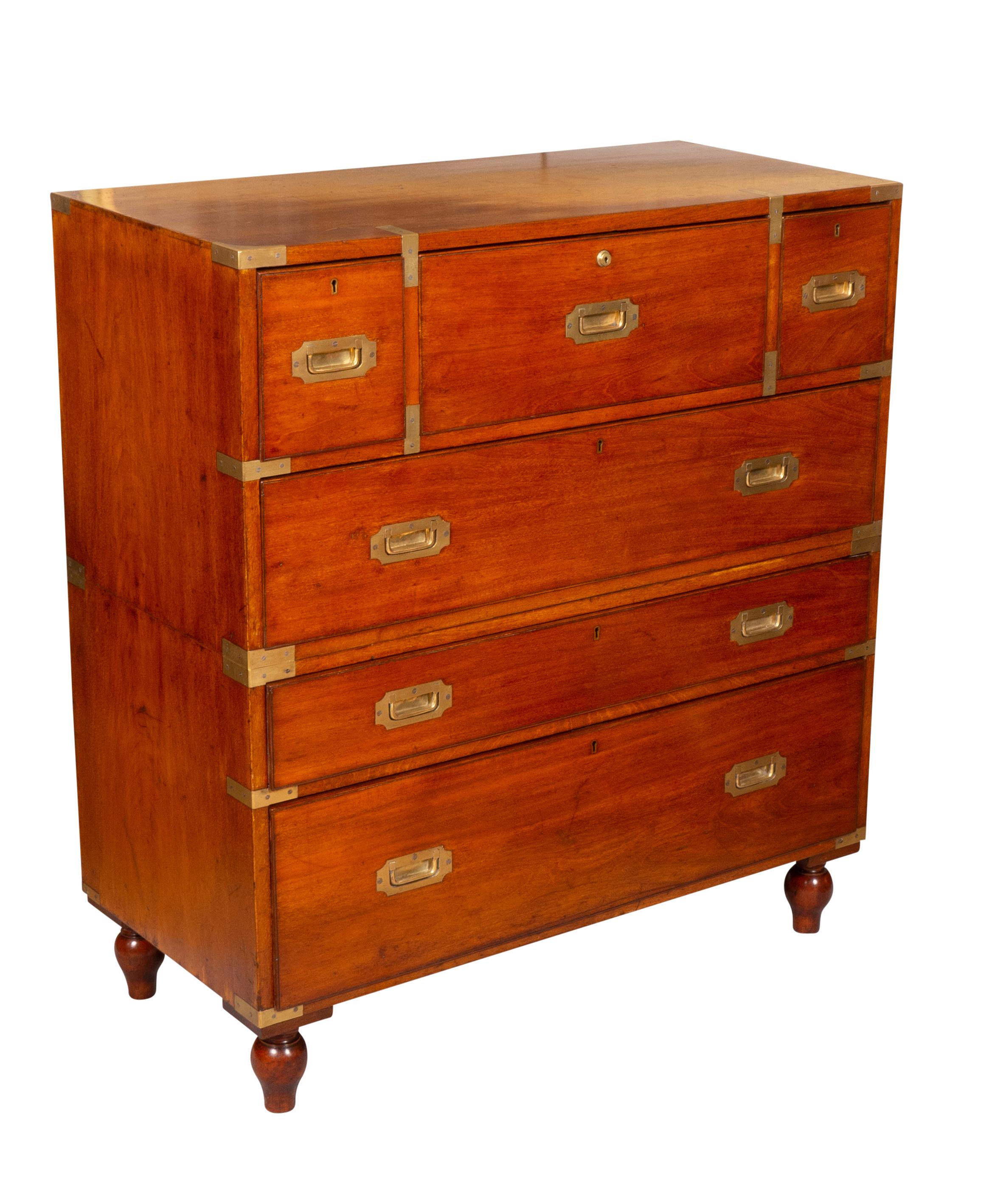 English Regency Mahogany Campaign Chest by Hill & Willard For Sale