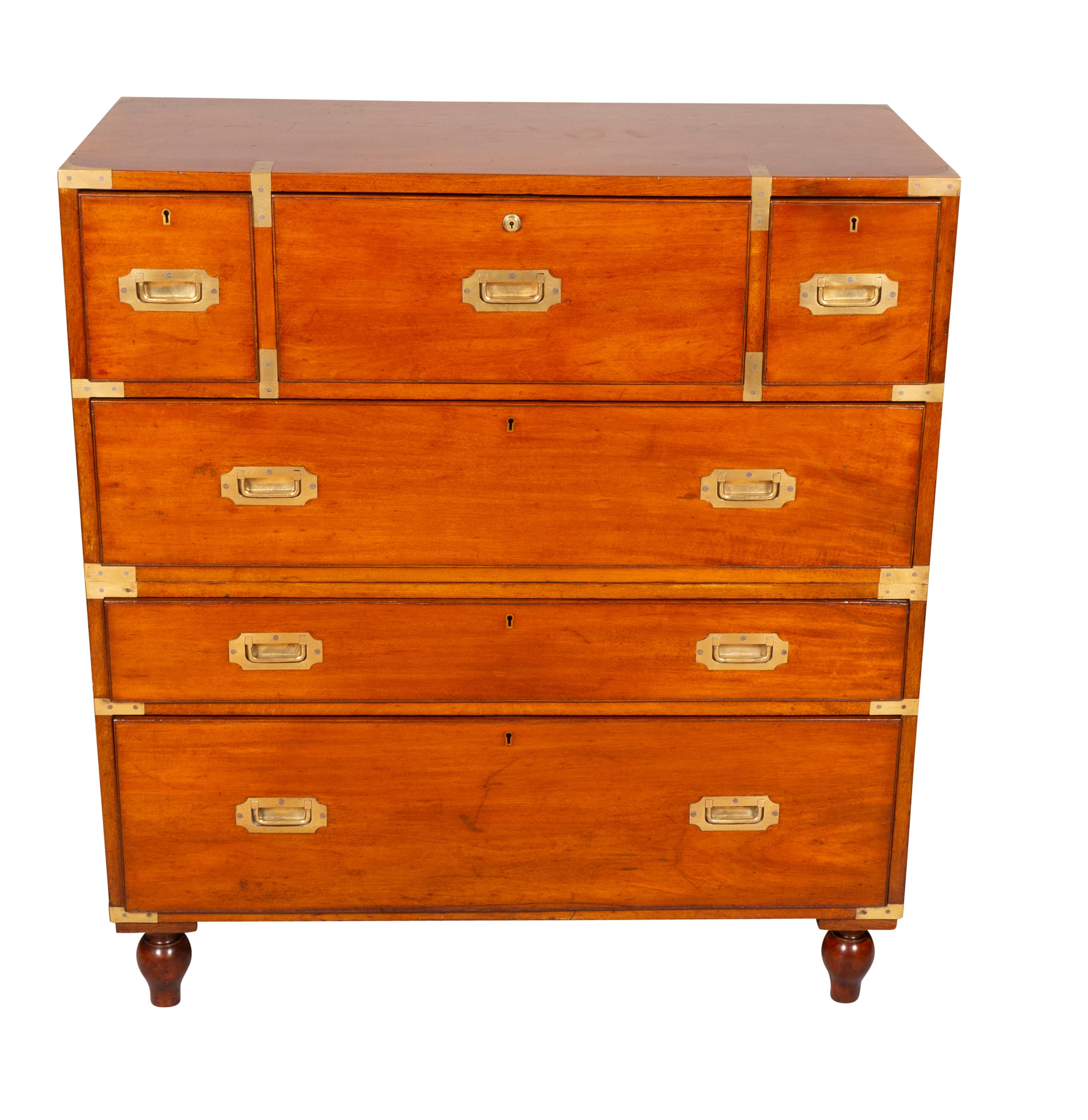 Regency Mahogany Campaign Chest by Hill & Willard For Sale 3