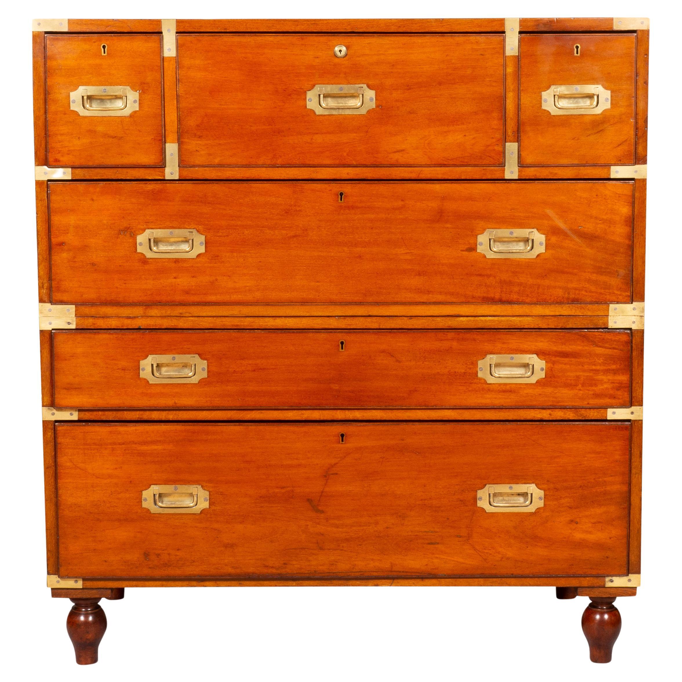 Regency Mahogany Campaign Chest by Hill & Willard For Sale