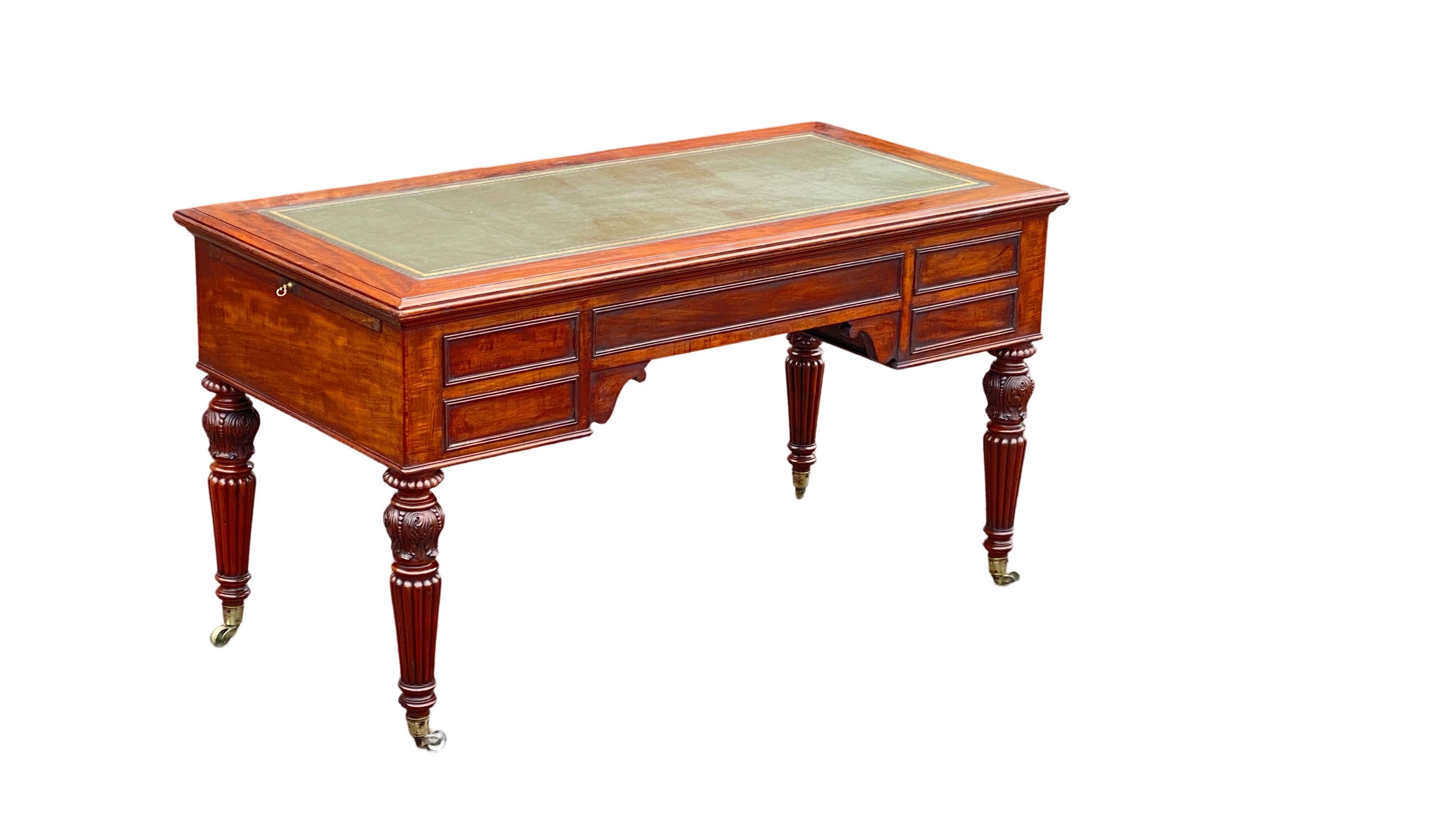 Regency Mahogany Campaign Writing Table In Good Condition In Belfast, IE