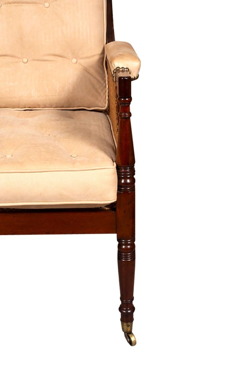 Regency Mahogany Caned Bergere For Sale 4