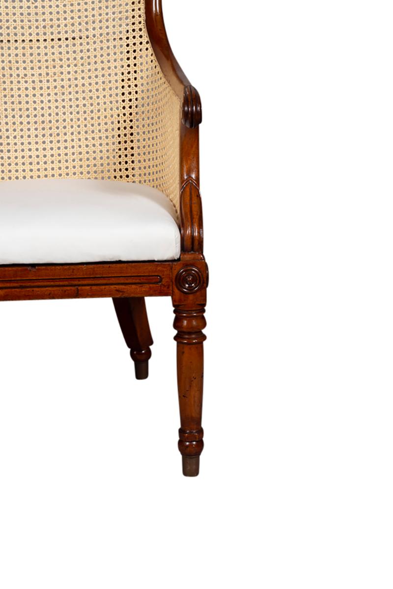 Regency Mahogany Caned Bergere  For Sale 5