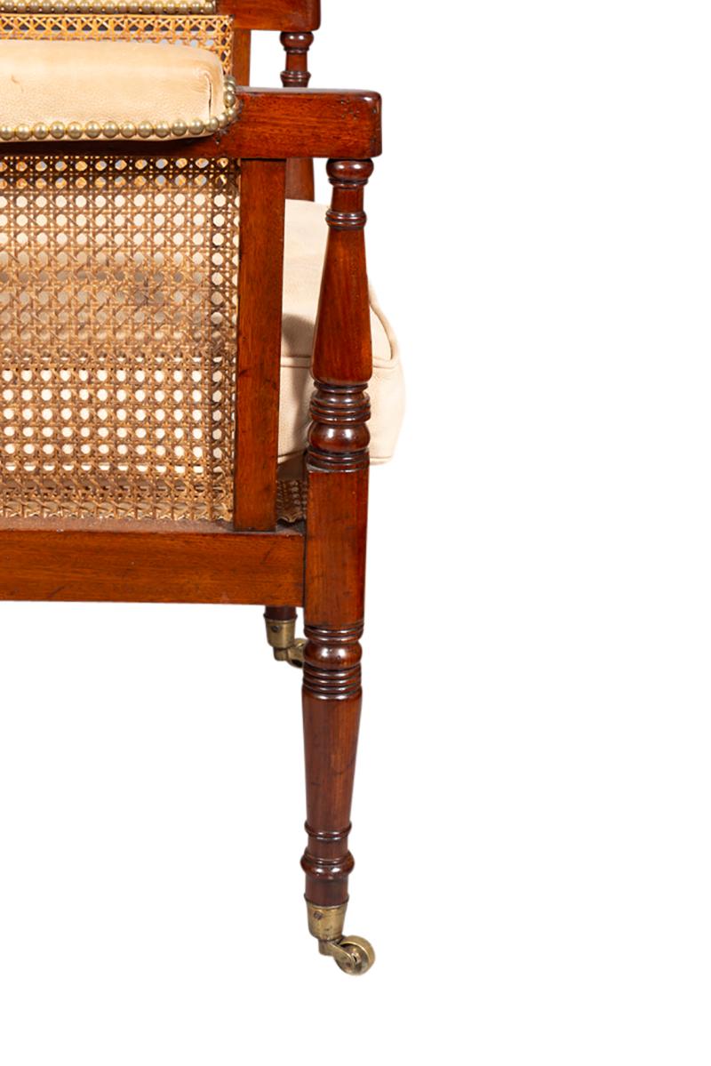 Regency Mahogany Caned Bergere For Sale 6
