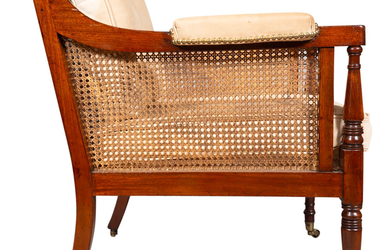 Regency Mahogany Caned Bergere For Sale 8