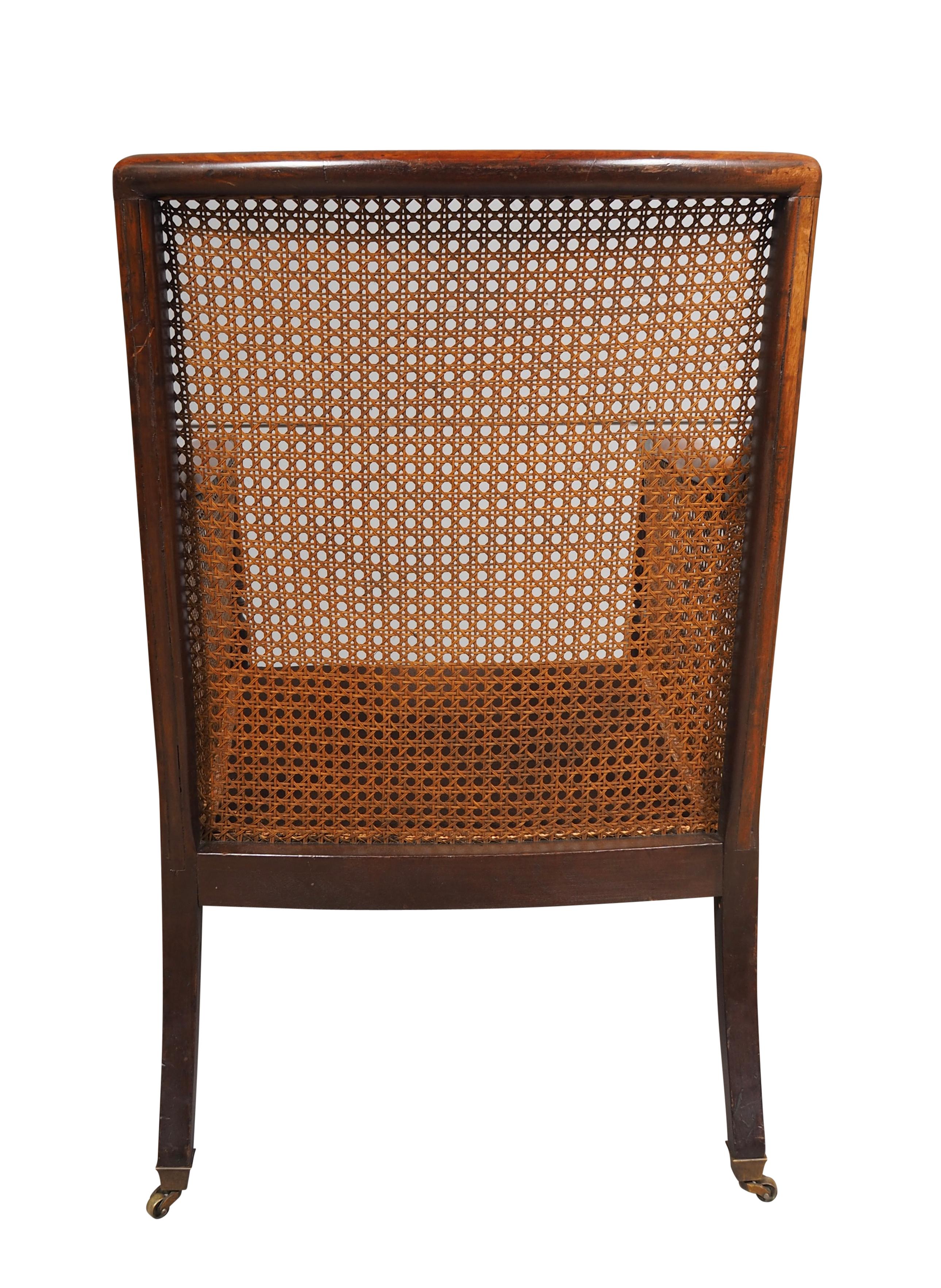 Regency Acajou canné Bergere Bon état - En vente à Essex, MA