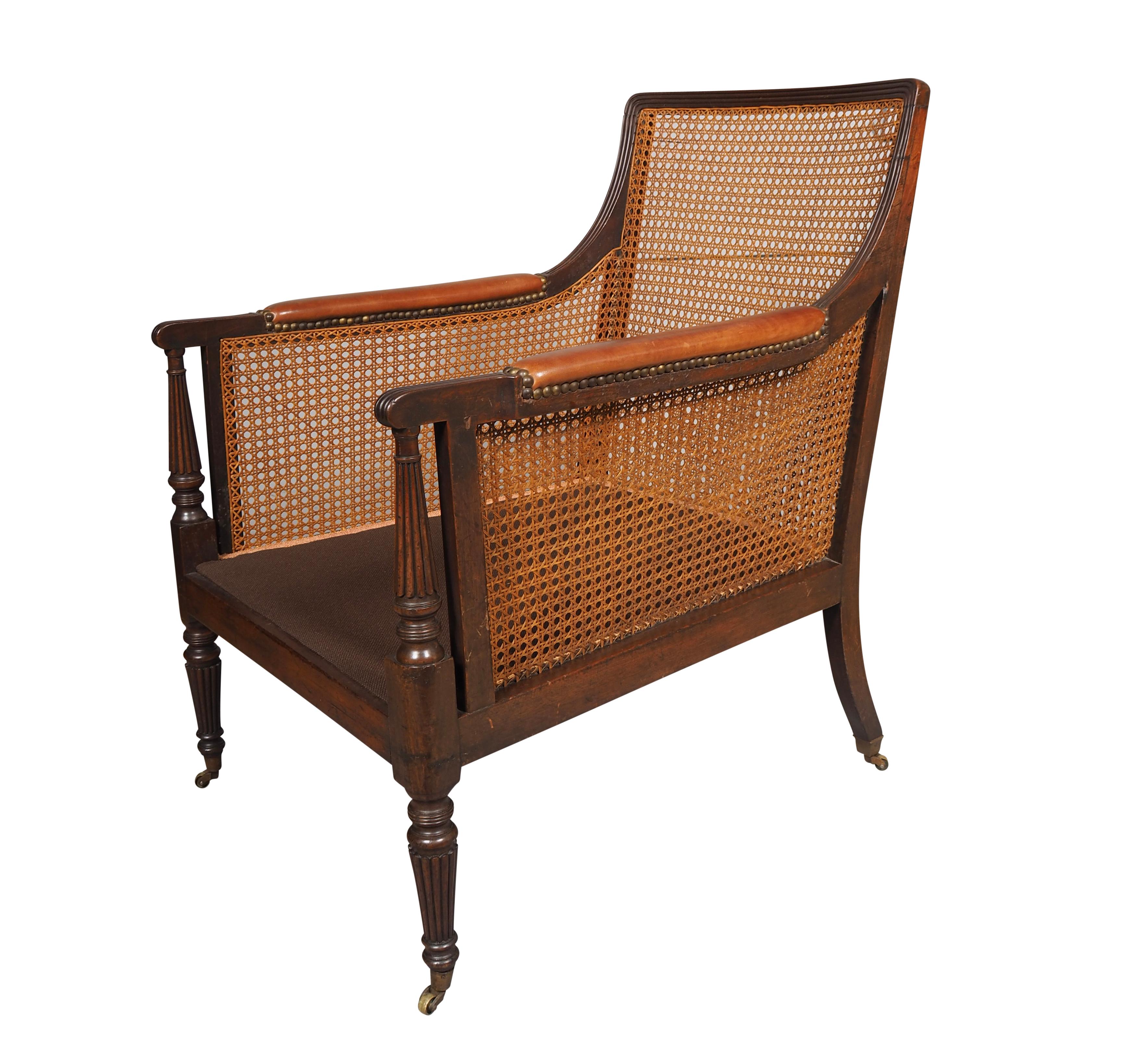 Canne Regency Acajou canné Bergere en vente