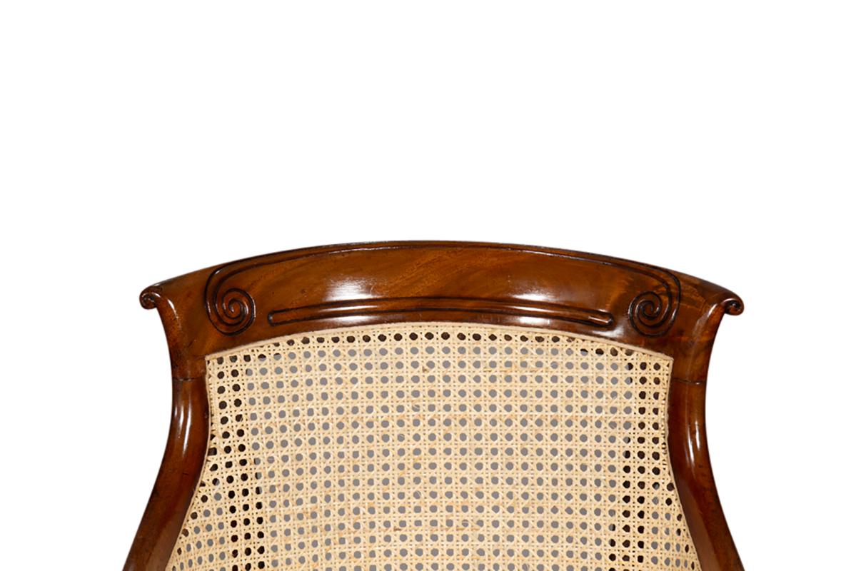 Regency Mahogany Caned Bergere  For Sale 2