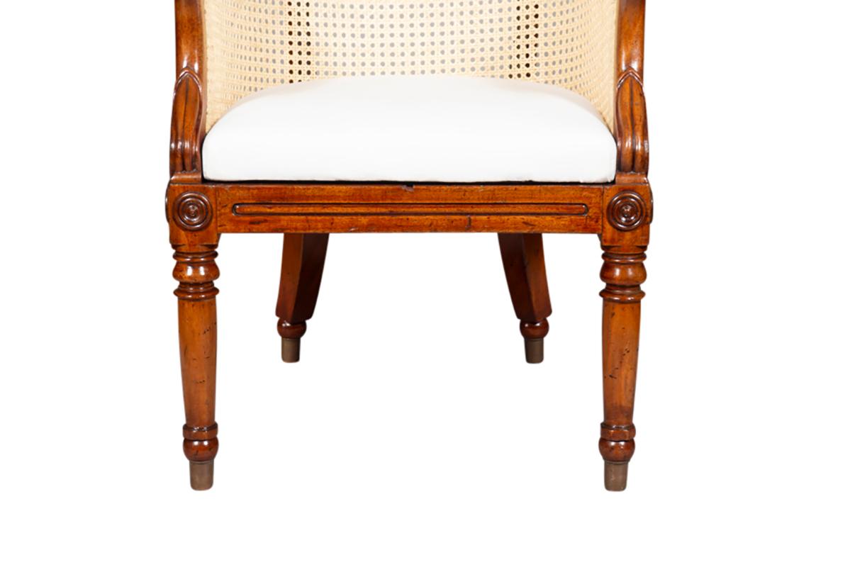 Regency Mahogany Caned Bergere  For Sale 3