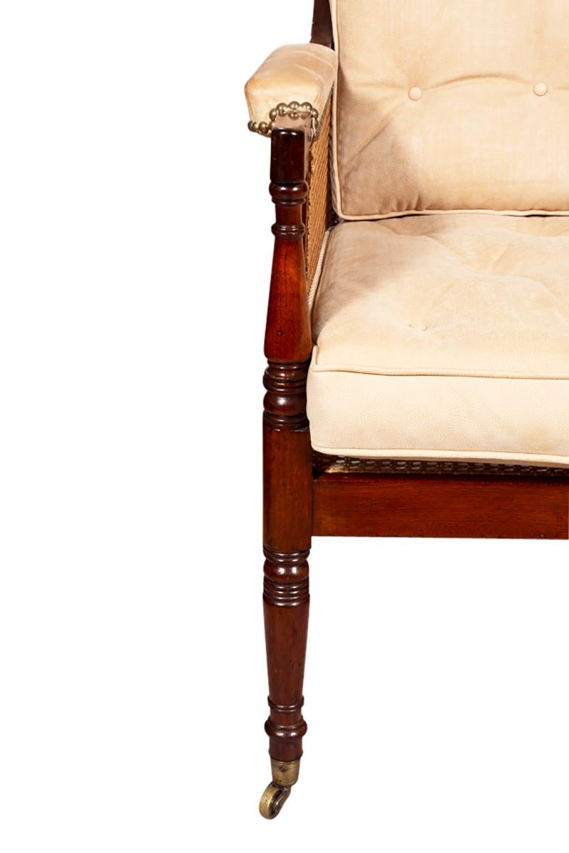Regency Mahogany Caned Bergere For Sale 3