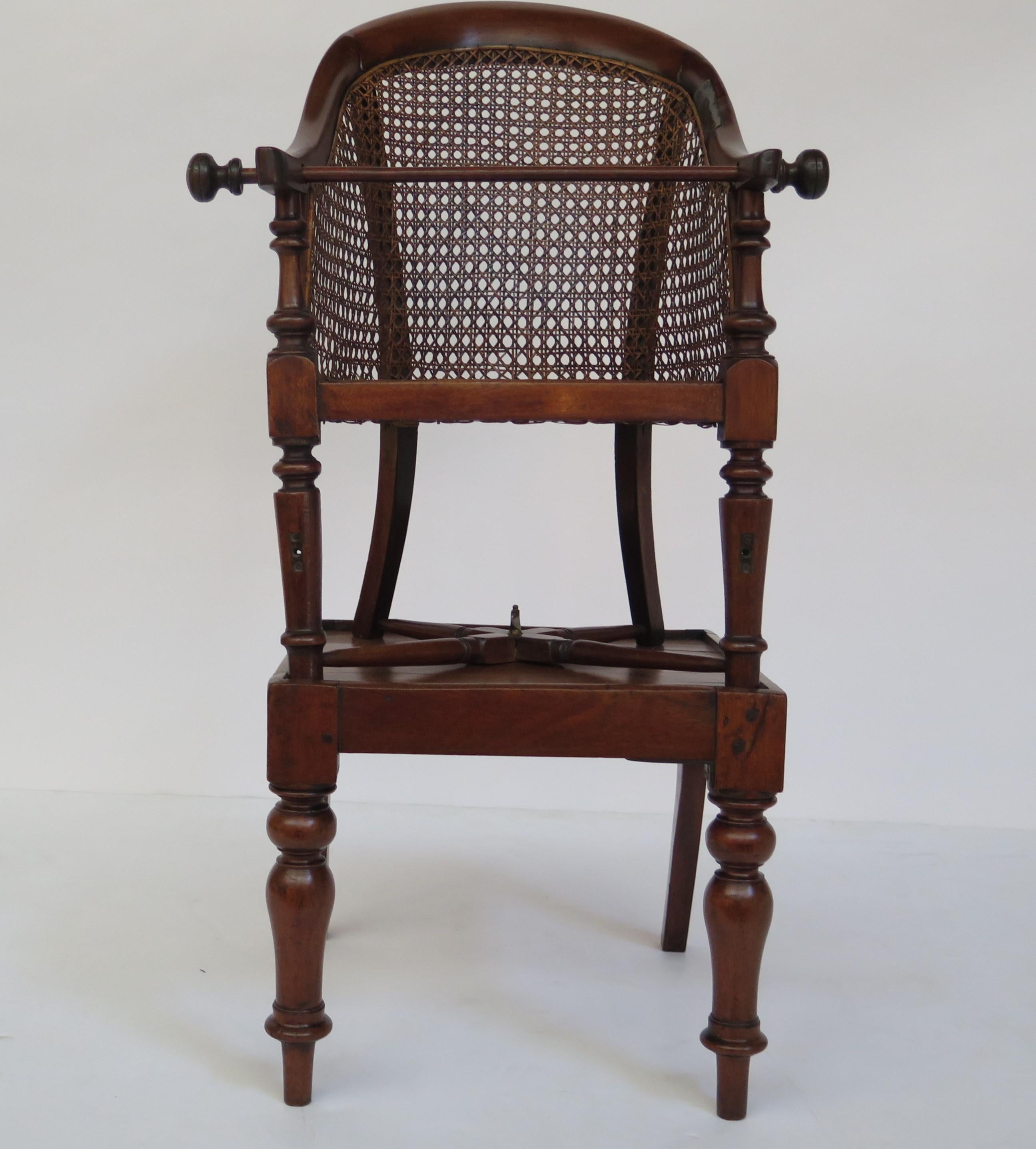 English Regency mahogany caned child's chair.

Dimensions of the base:
13.75
