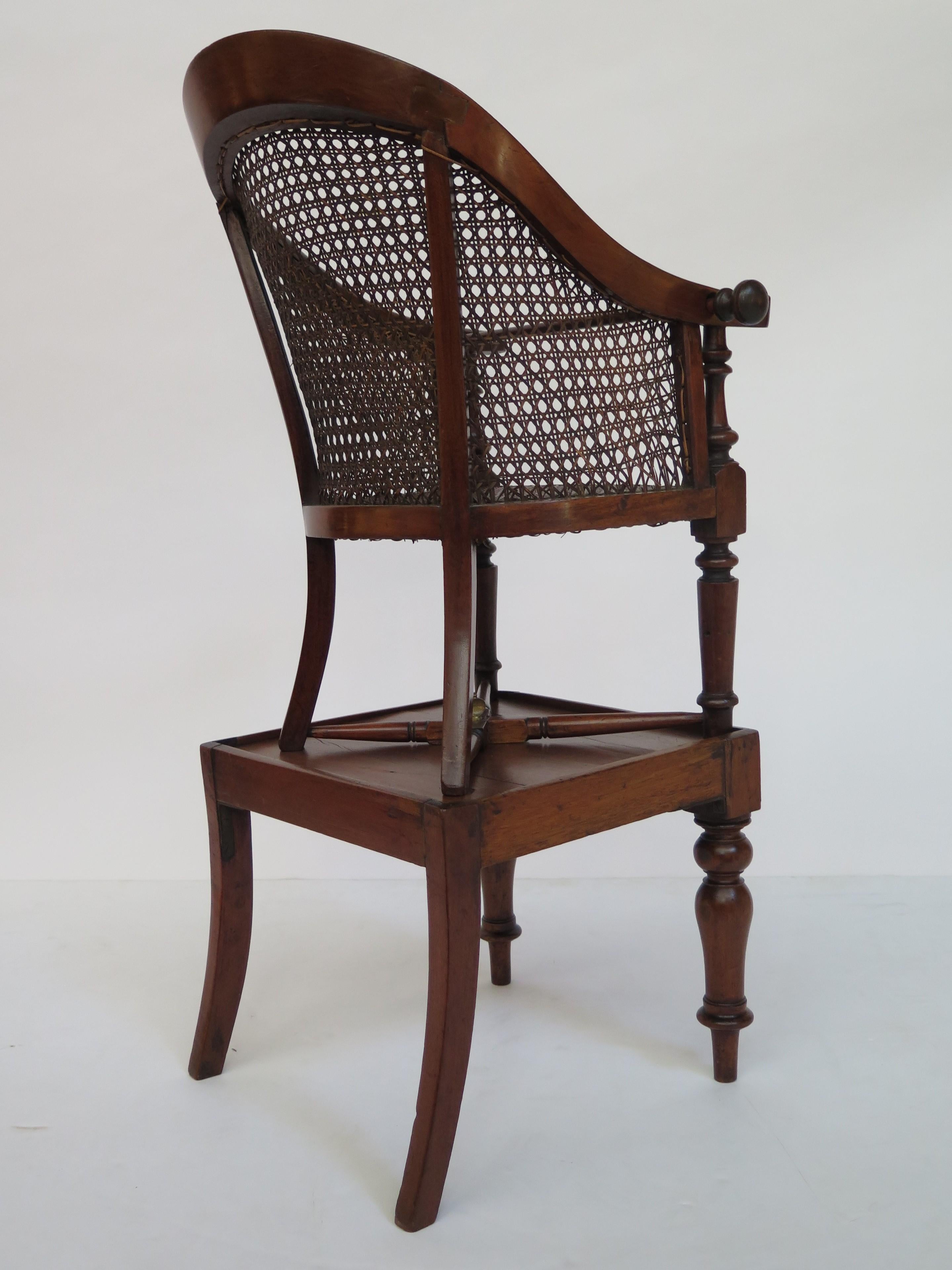 Caning Regency Mahogany Caned Child's Chair