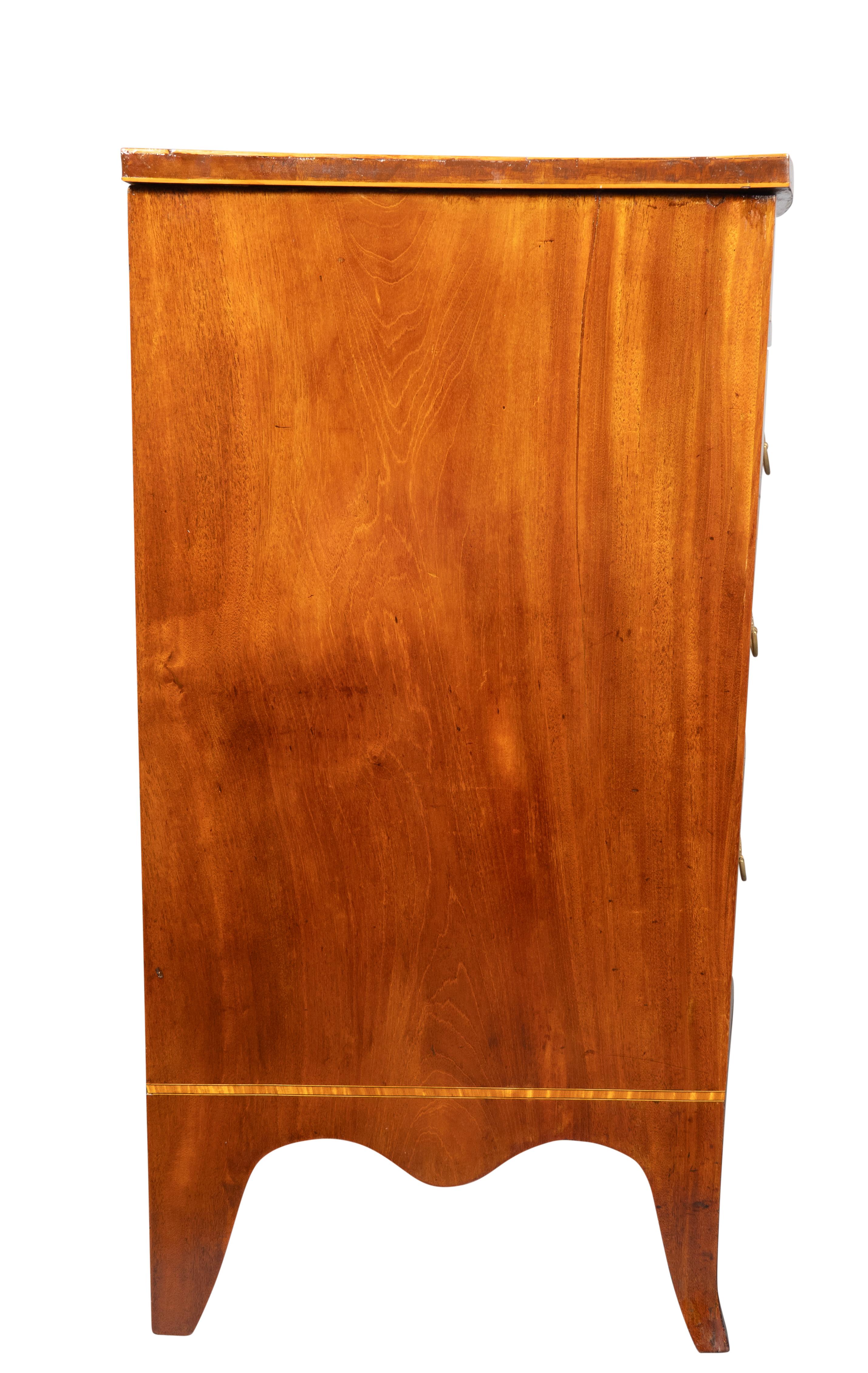 English Regency Mahogany Bowfront Chest Of Drawers