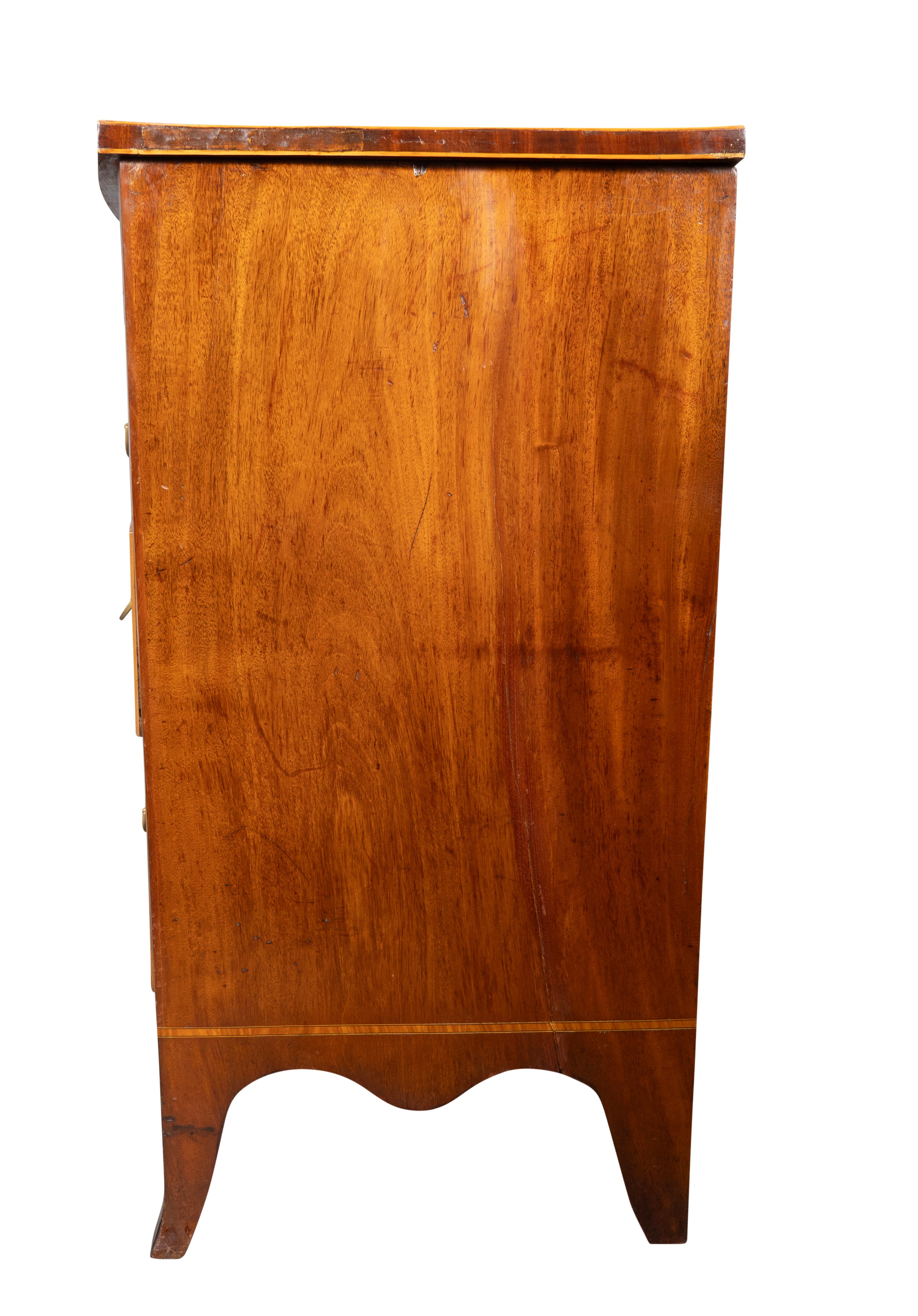 Early 19th Century Regency Mahogany Bowfront Chest Of Drawers