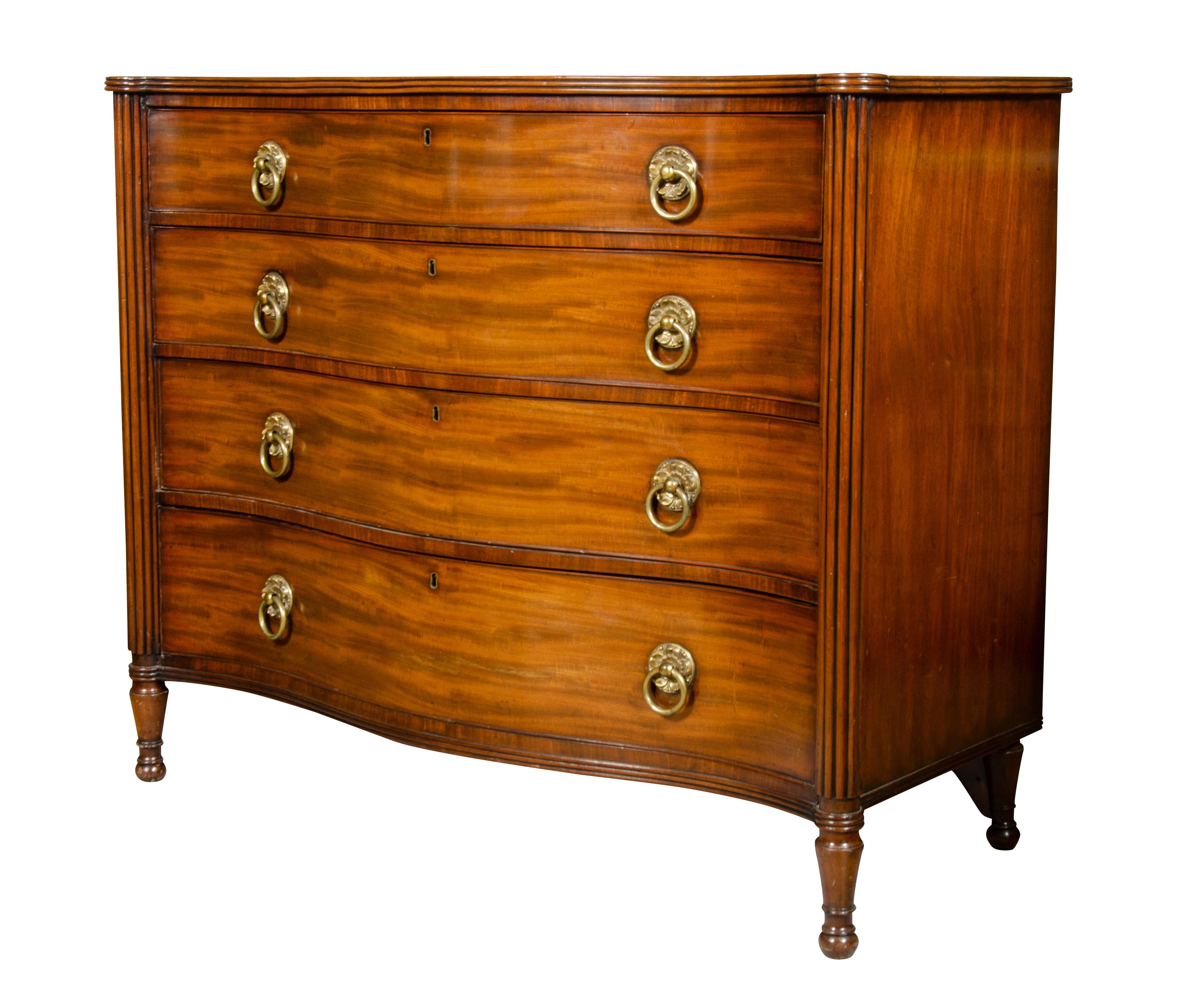 19th Century Regency Mahogany Chest Of Drawers For Sale