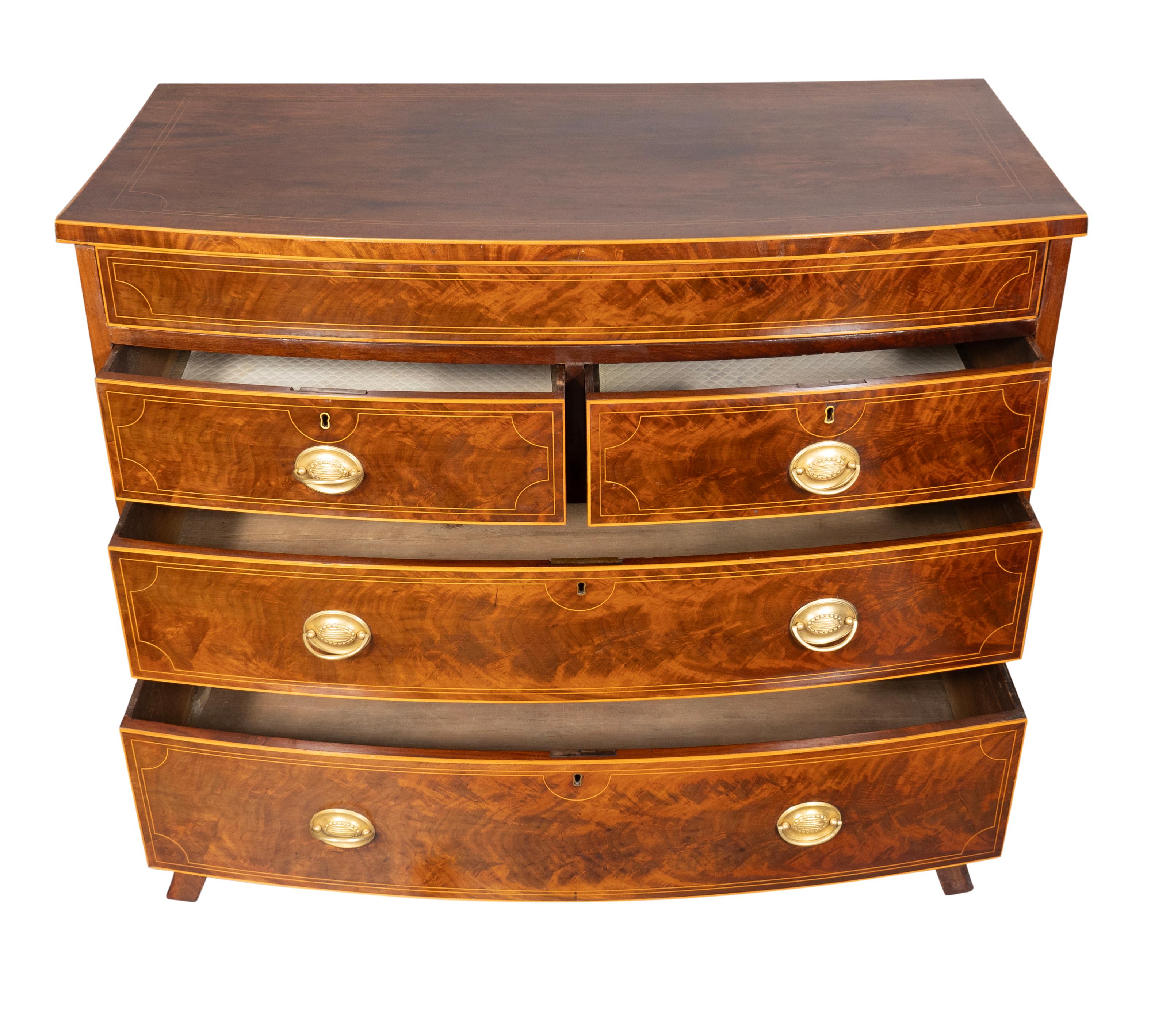 Regency Mahogany Bowfront Chest Of Drawers 1