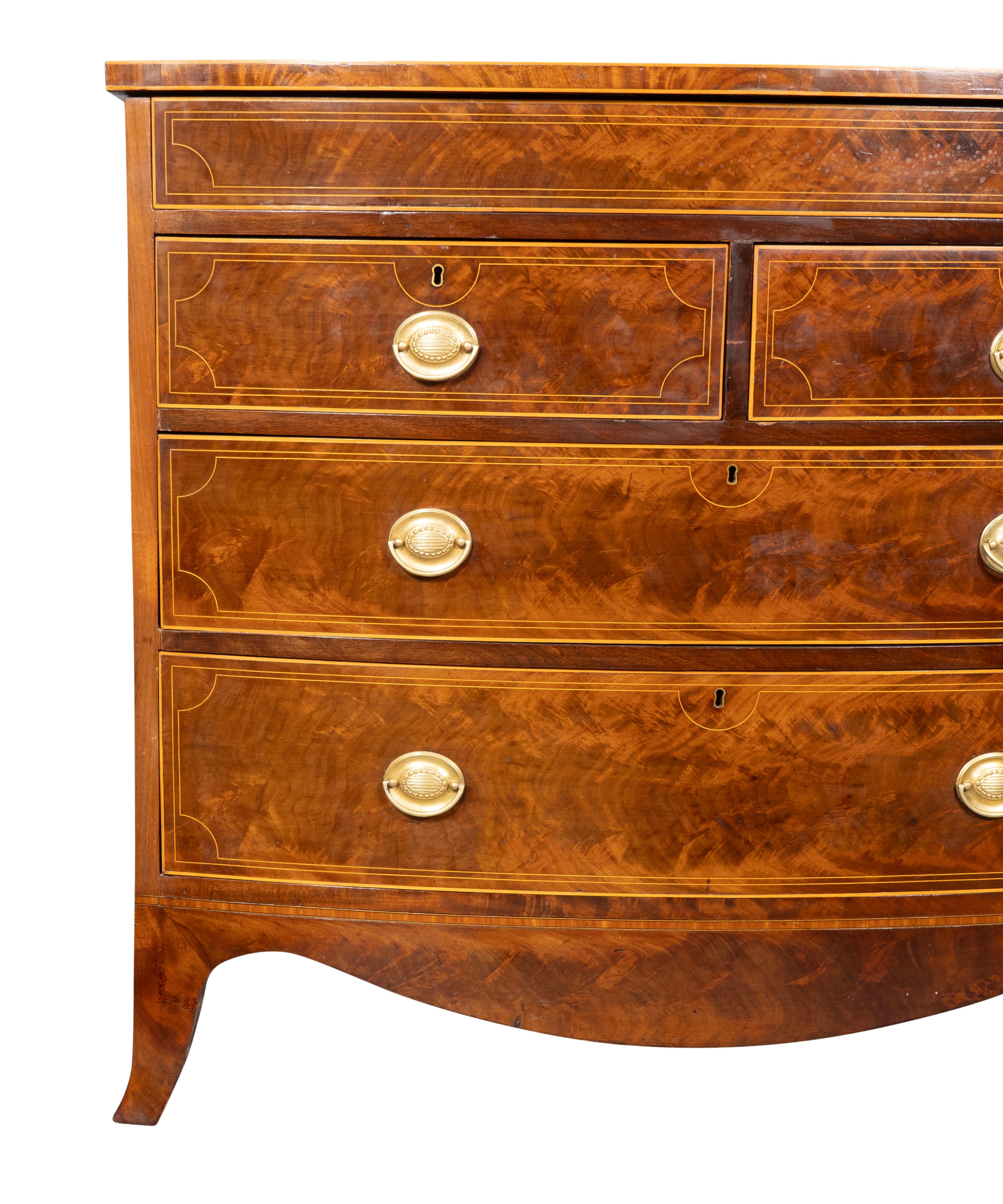 Regency Mahogany Bowfront Chest Of Drawers 2