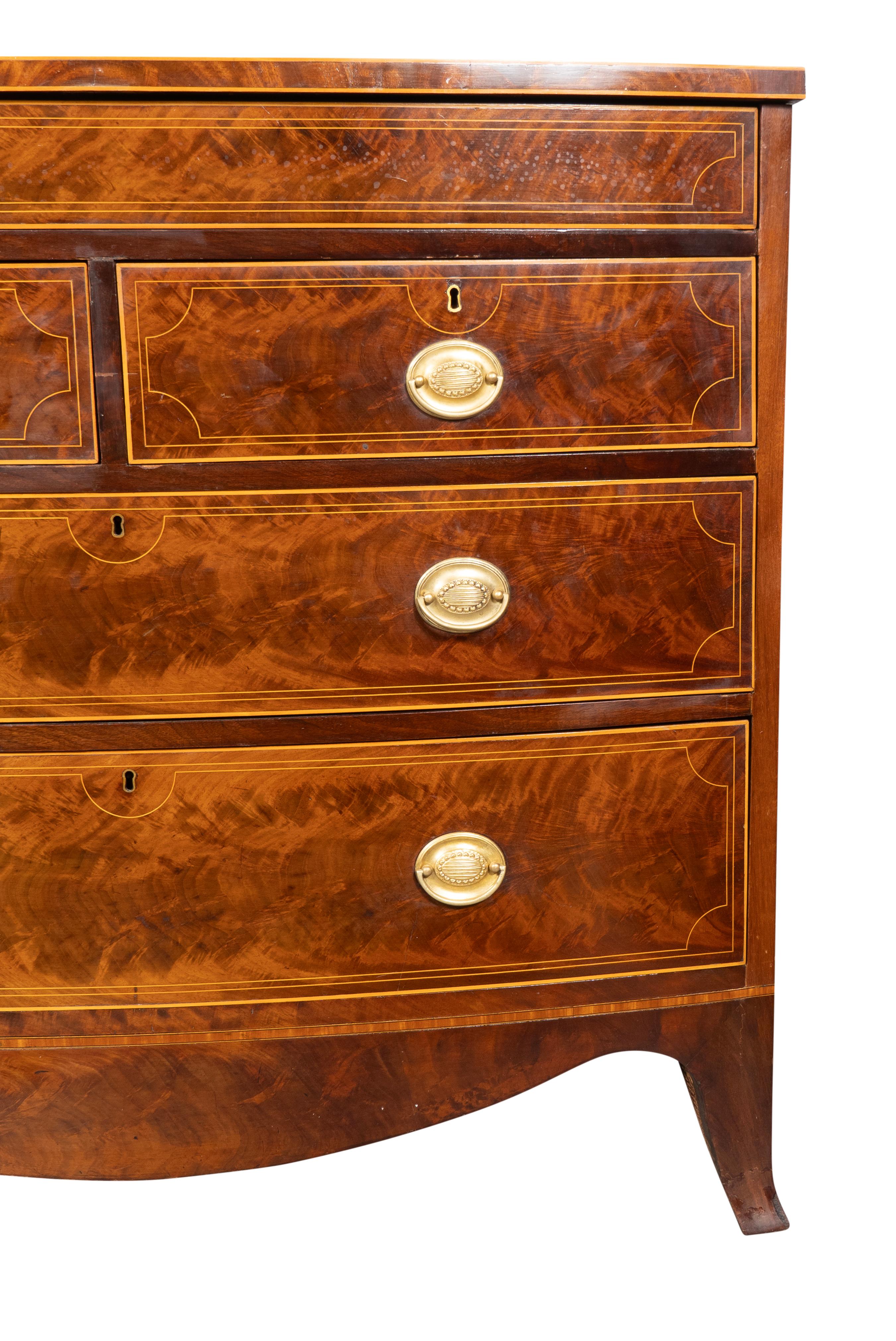 Regency Mahogany Bowfront Chest Of Drawers 3