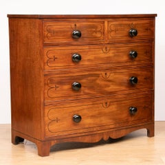 Regency Mahogany Chest of Drawers with Decorative Marquetry