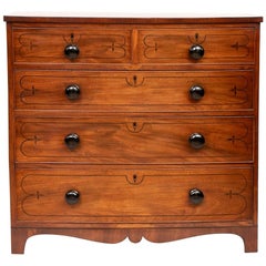 Regency Mahogany Chest of Drawers with Decorative Marquetry