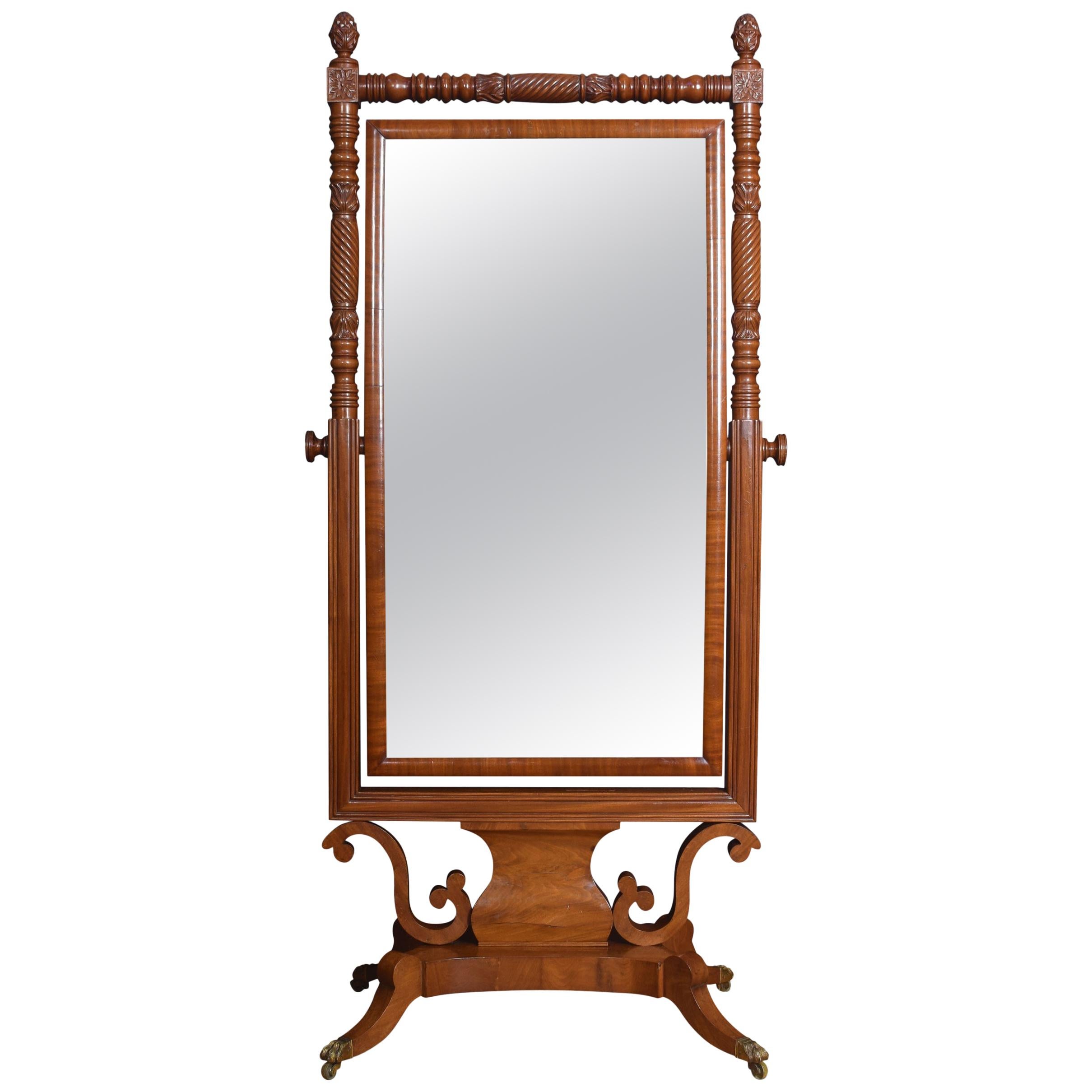 Regency Mahogany Cheval Mirror