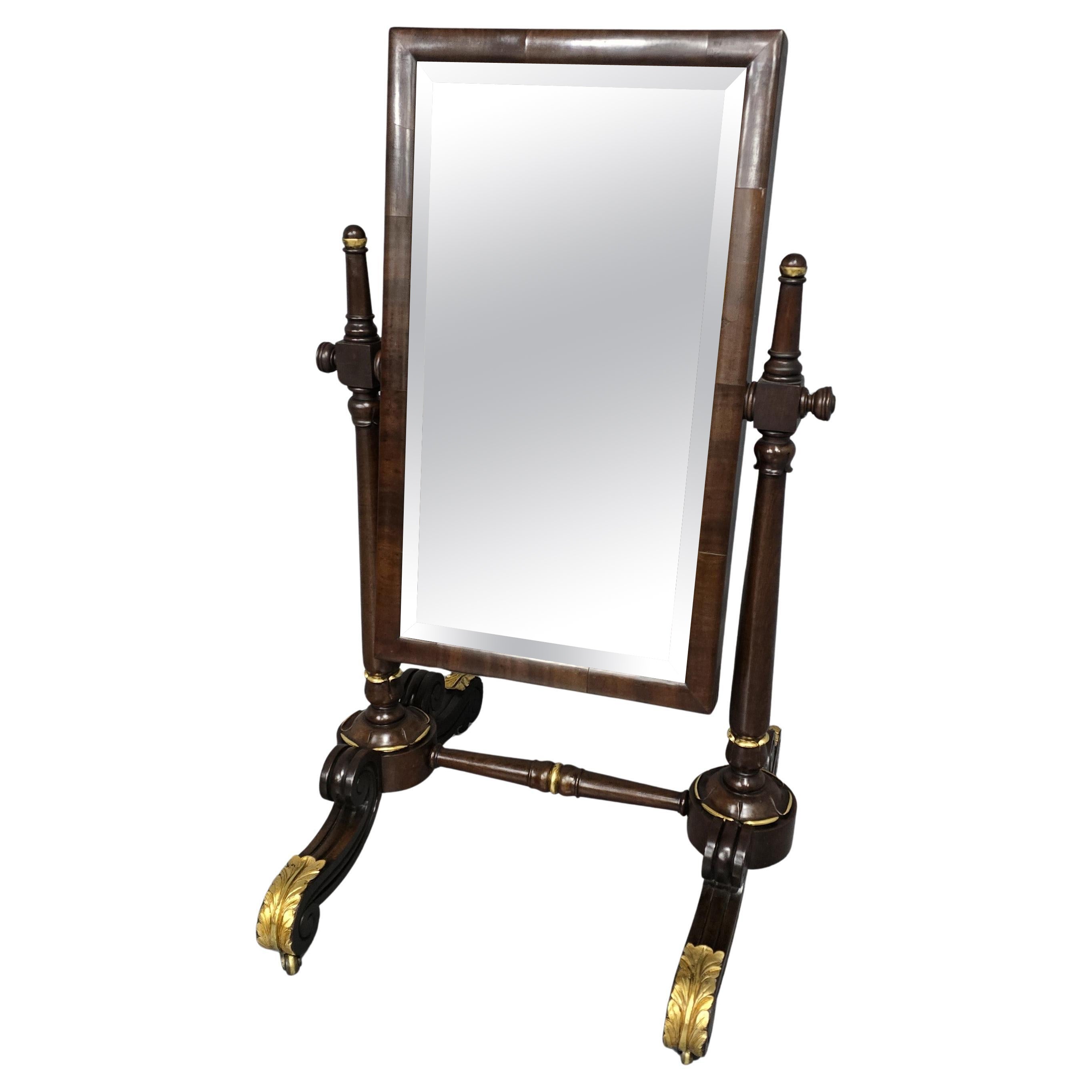 Regency Mahogany Cheval Mirror