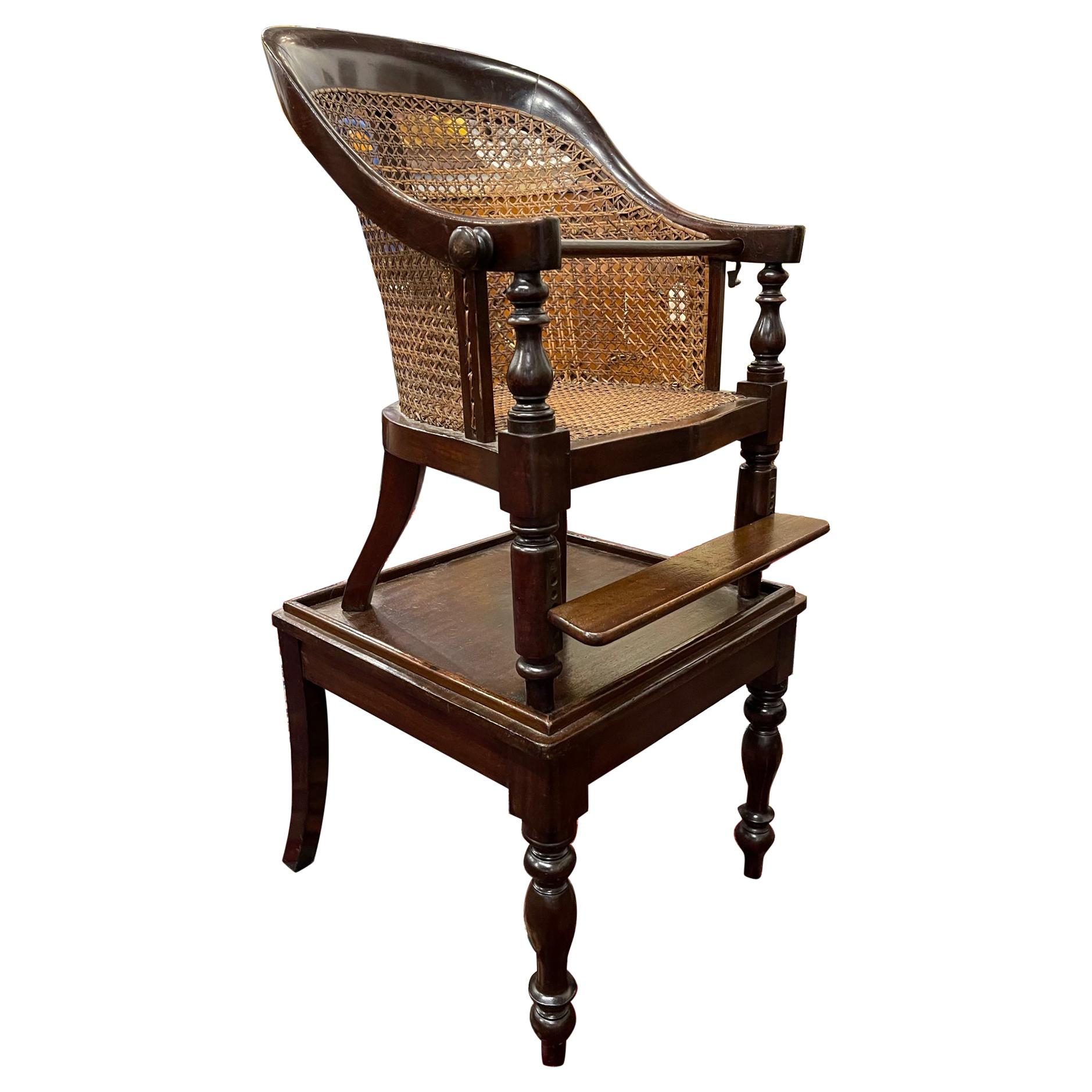 Regency Mahogany Child's Chair with an Adjustable Foot Rail, circa 1830 For Sale