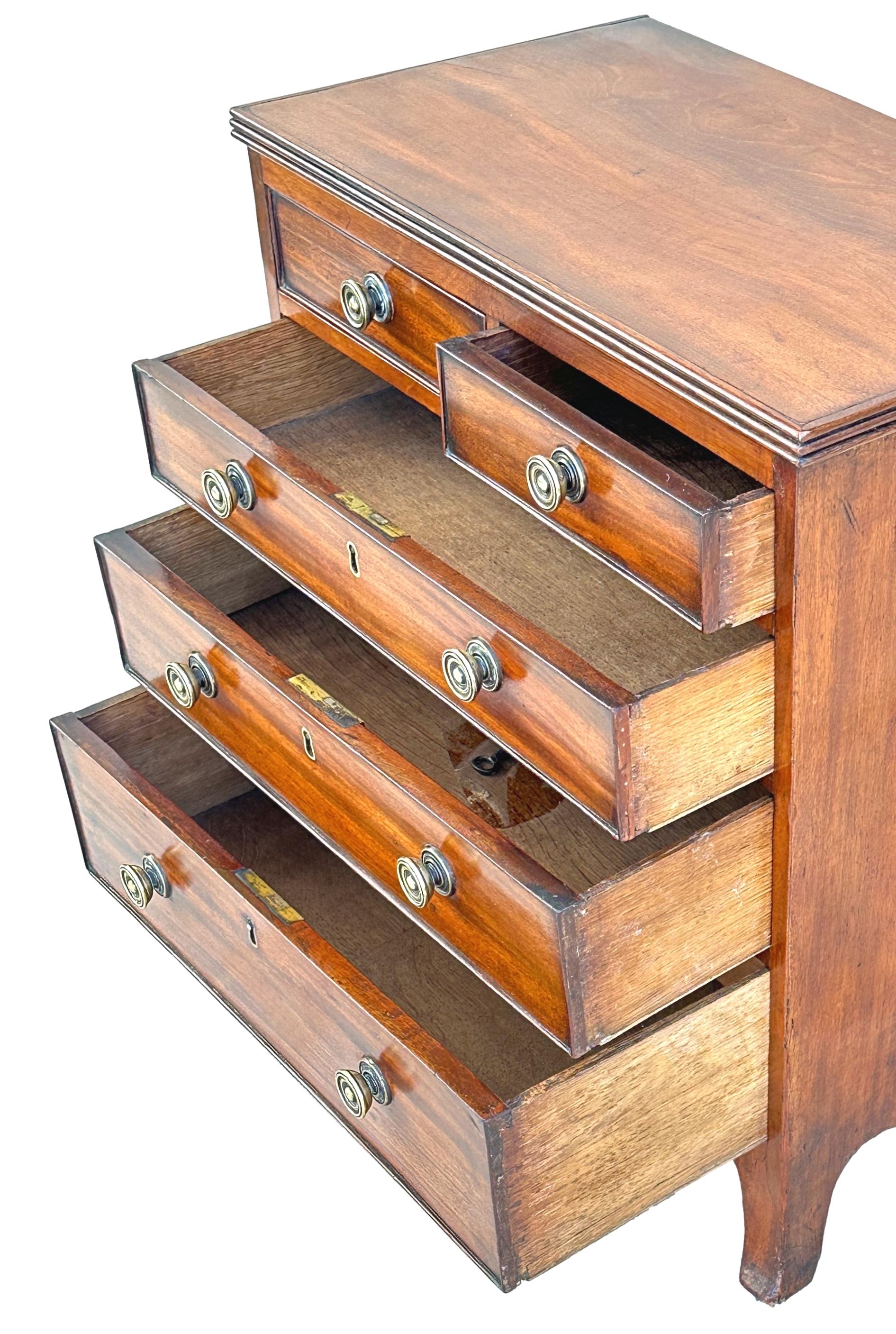 English Regency Mahogany Childs Chest of Drawers For Sale
