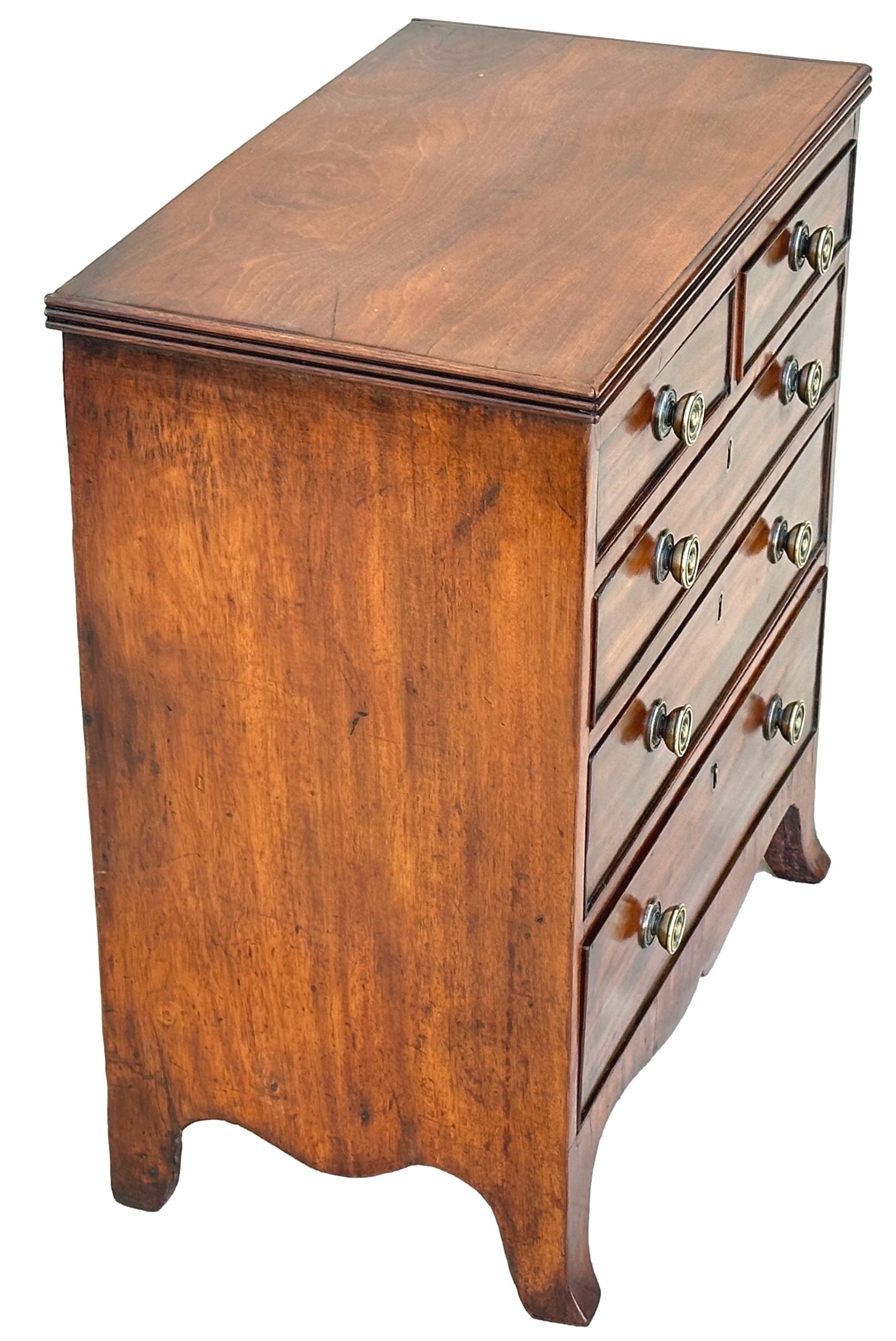 19th Century Regency Mahogany Childs Chest of Drawers For Sale