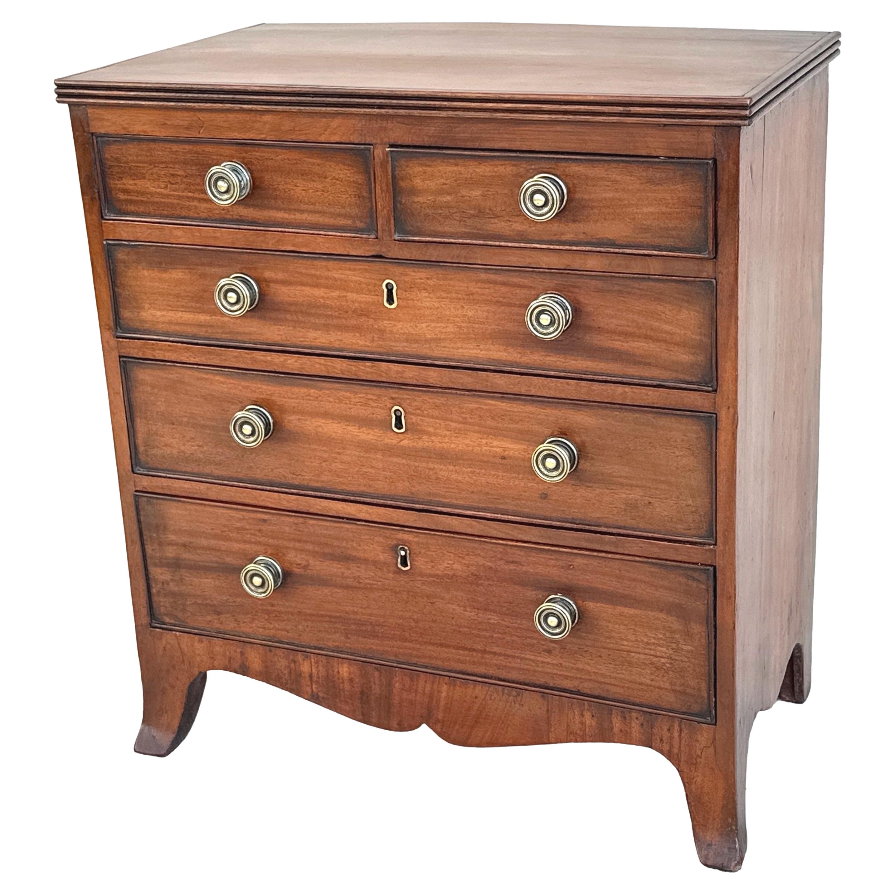 Regency Mahogany Childs Chest of Drawers For Sale