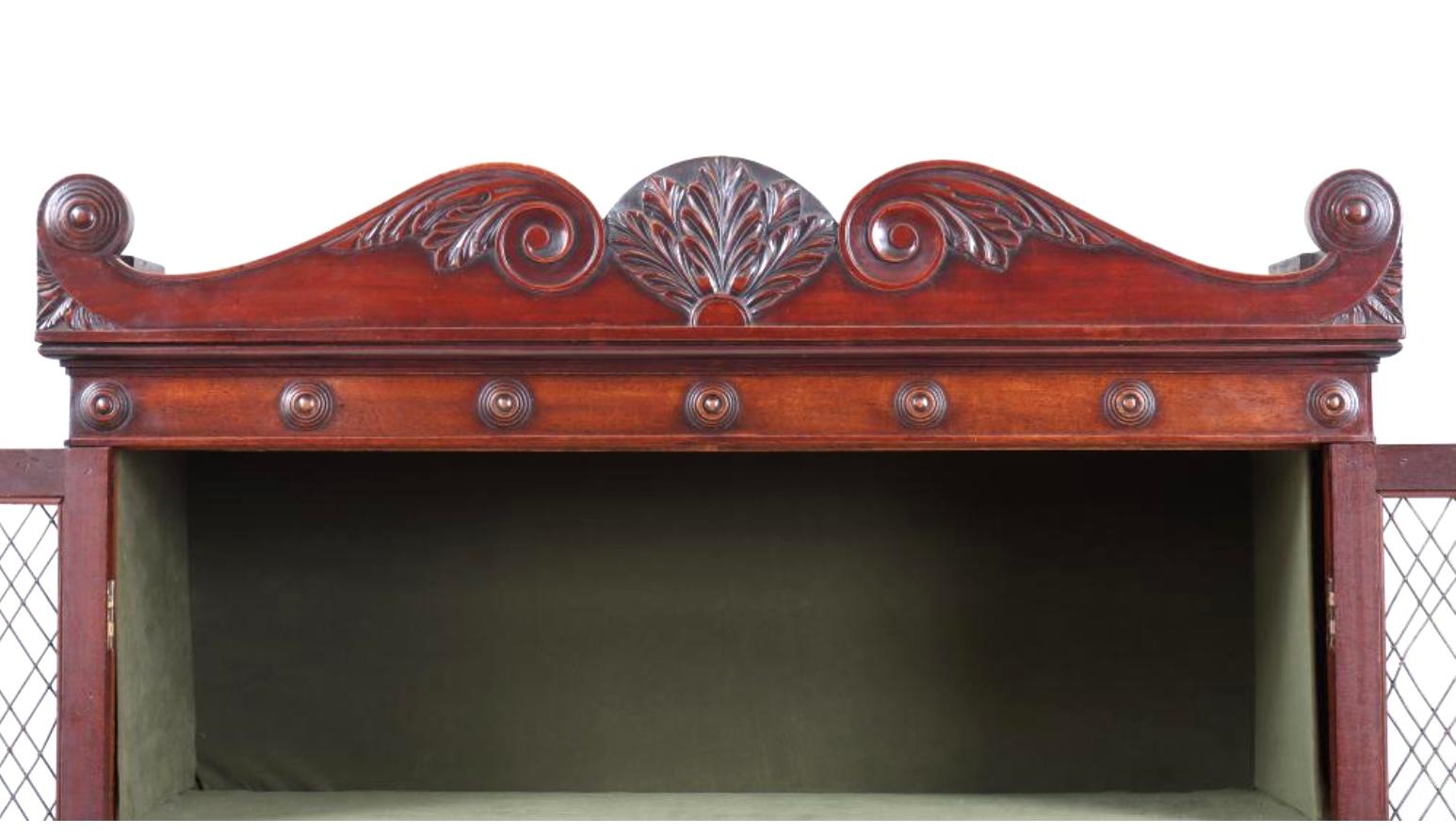 19th Century Regency Mahogany Collector's Display Cabinet For Sale