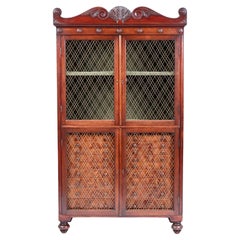 Antique Regency Mahogany Collector's Display Cabinet