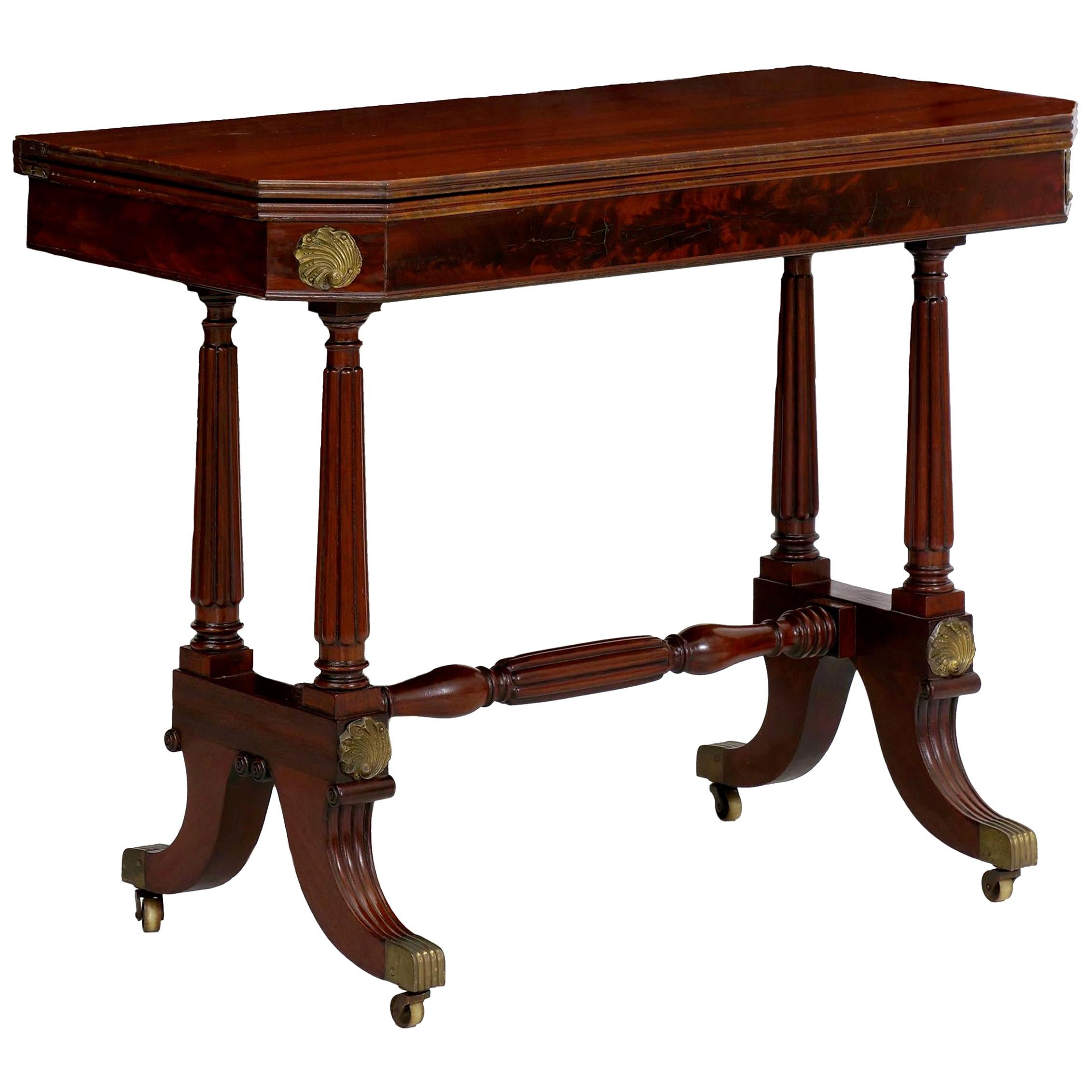 Fine Regency Antique Mahogany Card Table For Sale at 1stDibs