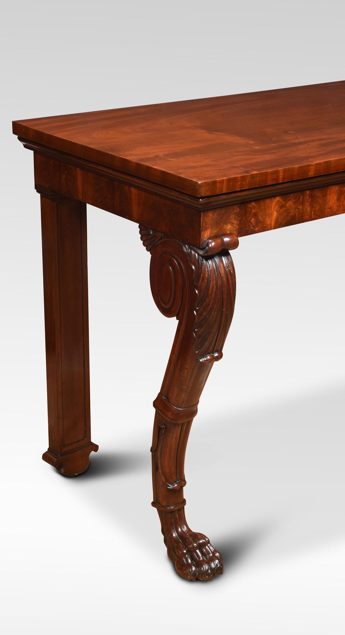 Regency Mahogany Console Table of Large Proportions In Good Condition In Cheshire, GB