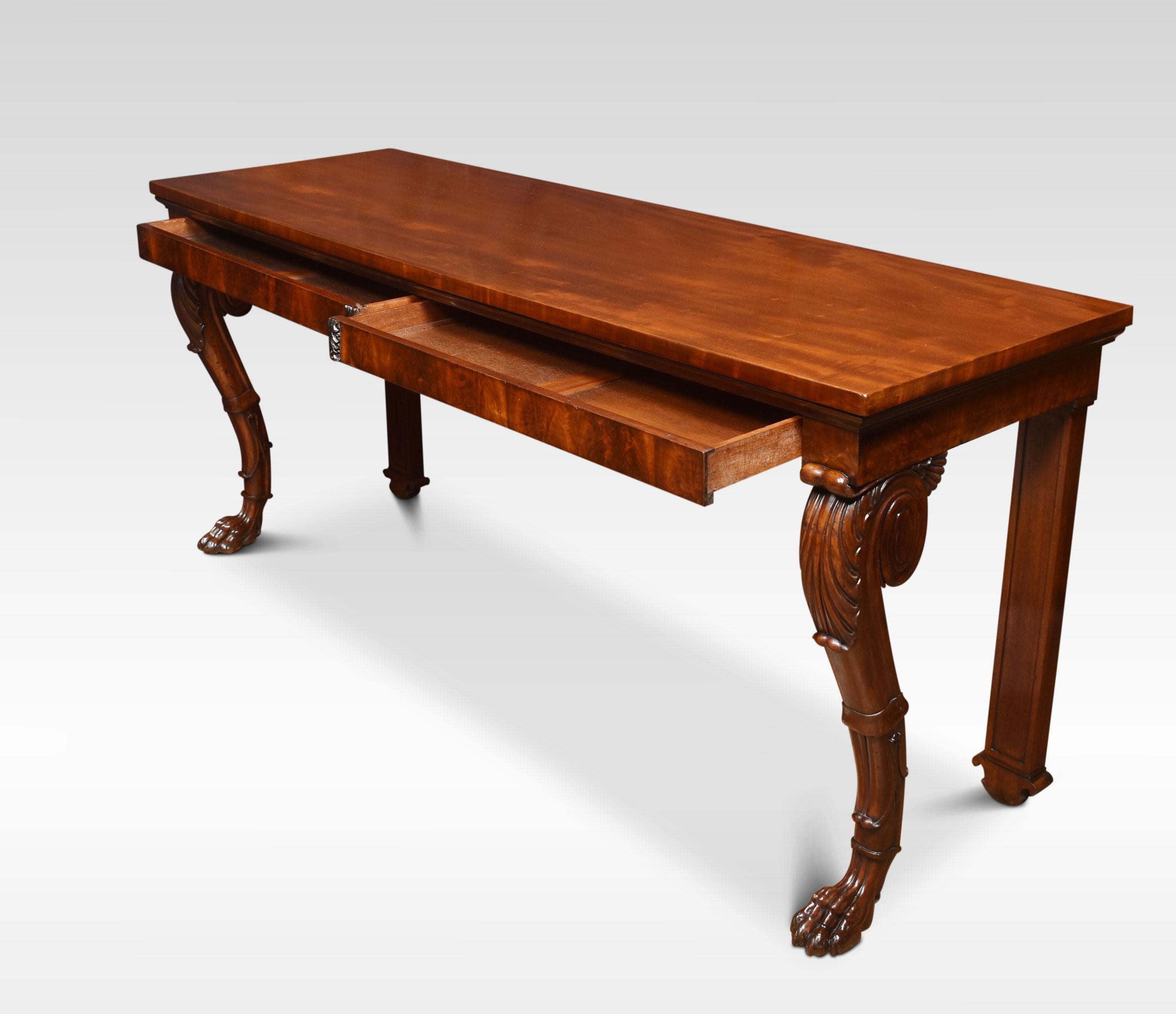 Regency Mahogany Console Table of Large Proportions 4