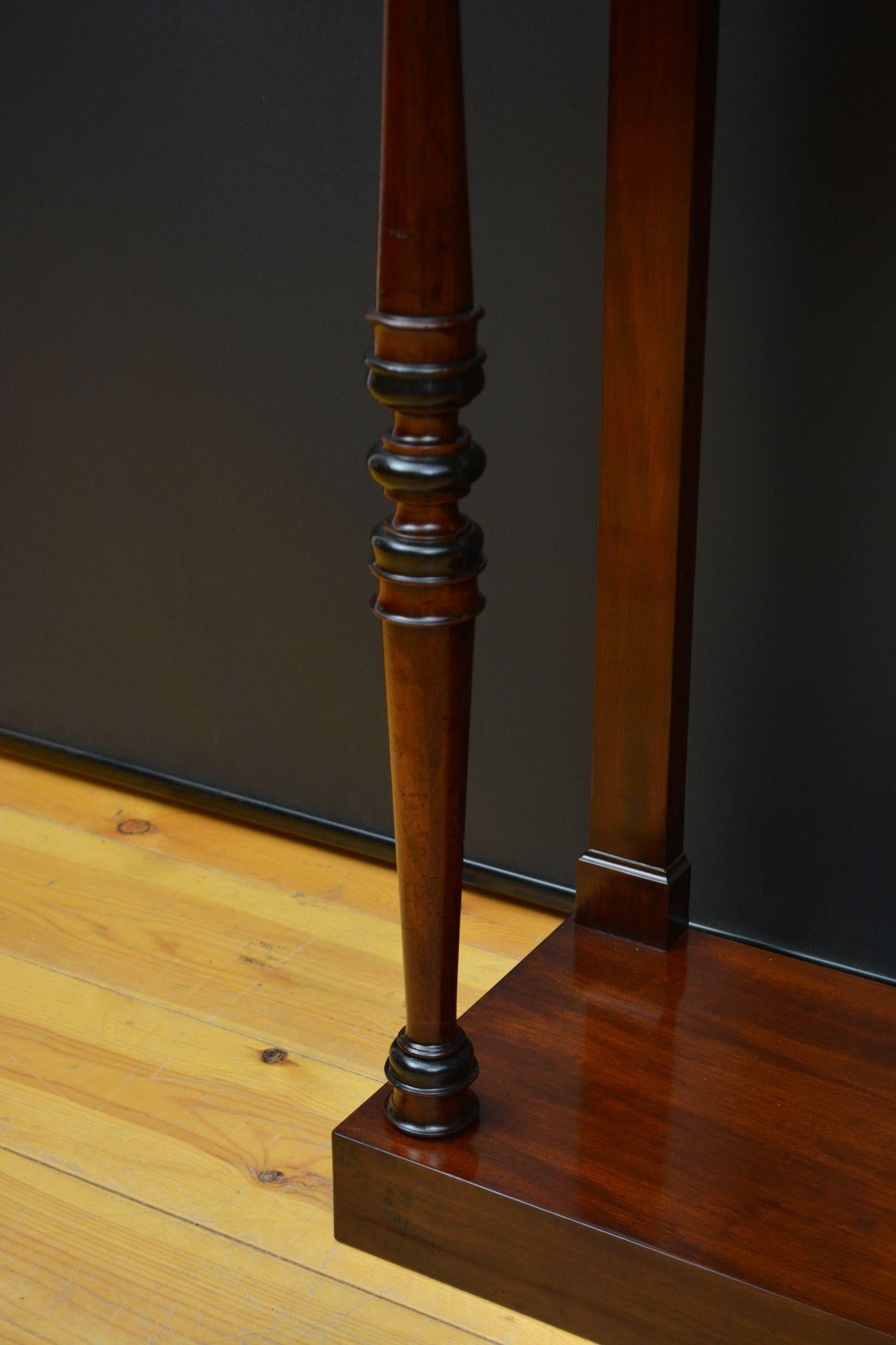 Regency Mahogany Console Tale Hall Table For Sale 5